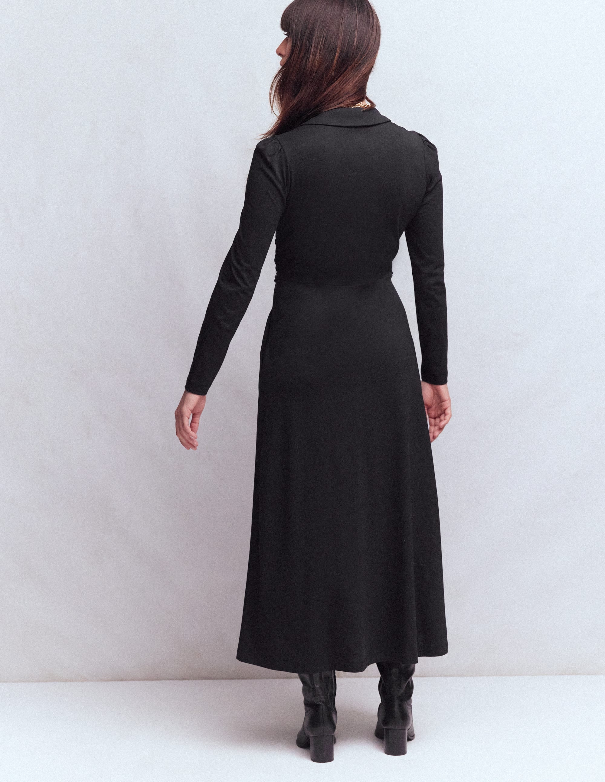 Carla Jersey Wrap Dress-Black