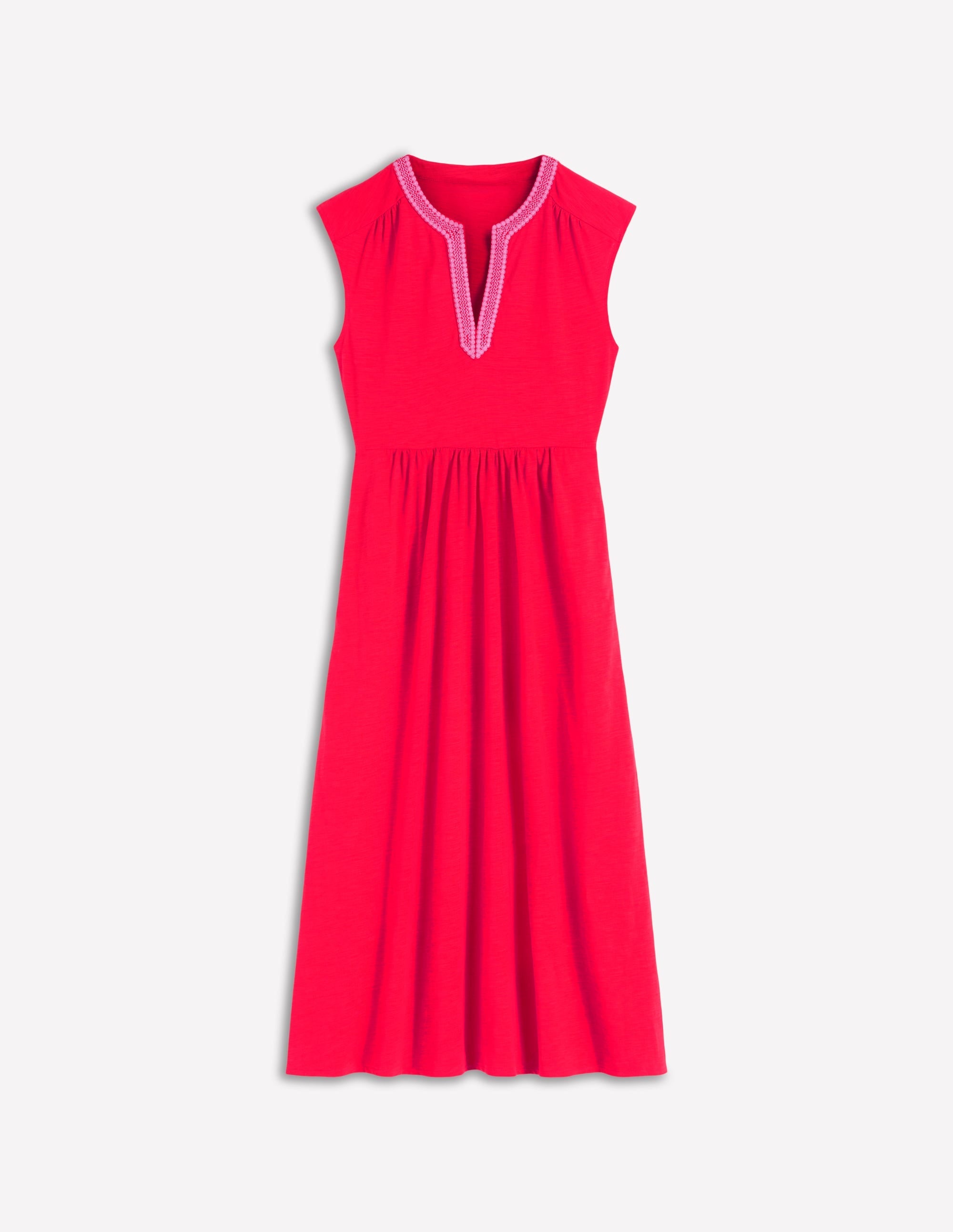 May Jersey Midi Dress-Poppy Red