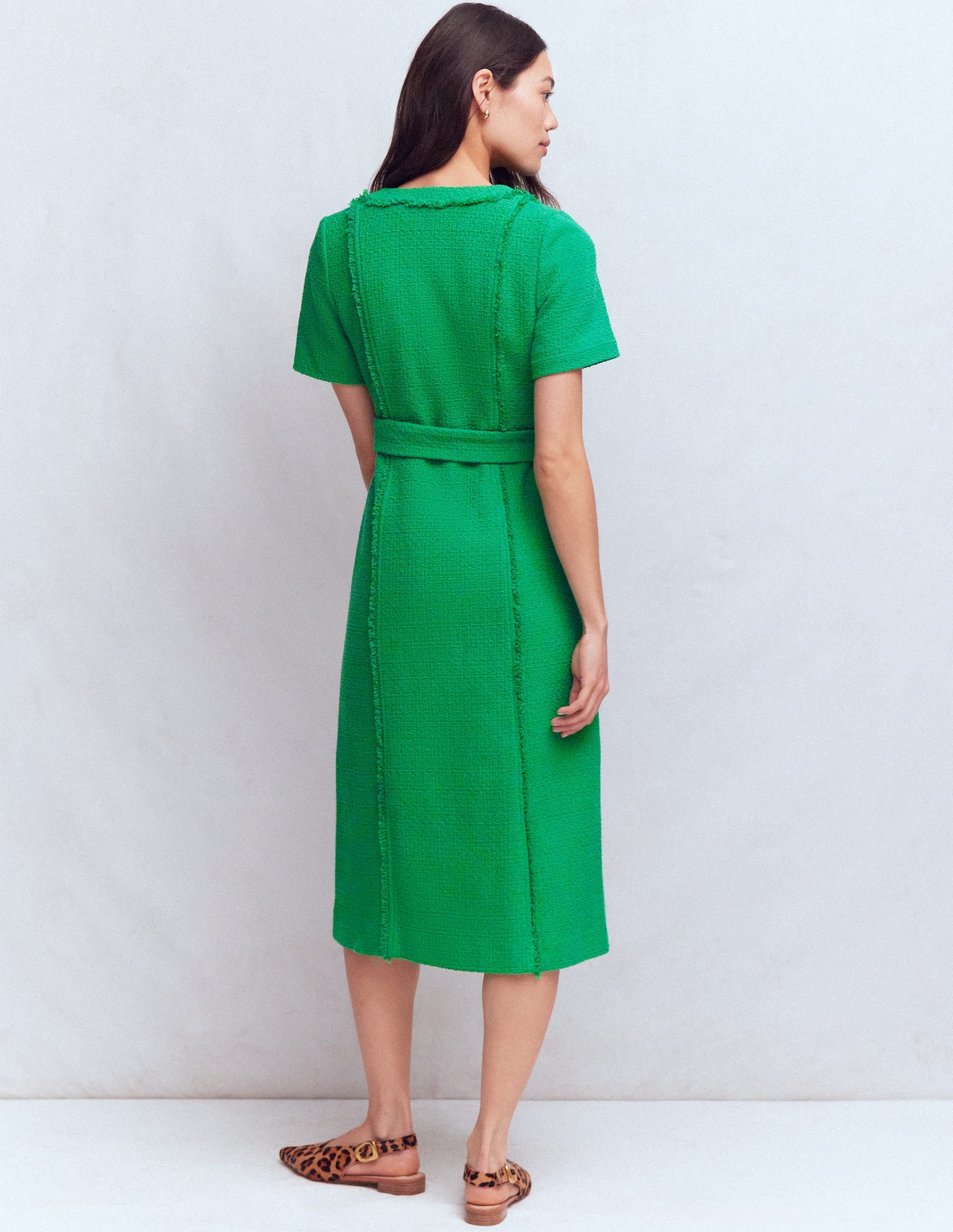 Ruth Zip Texture Dress-Green