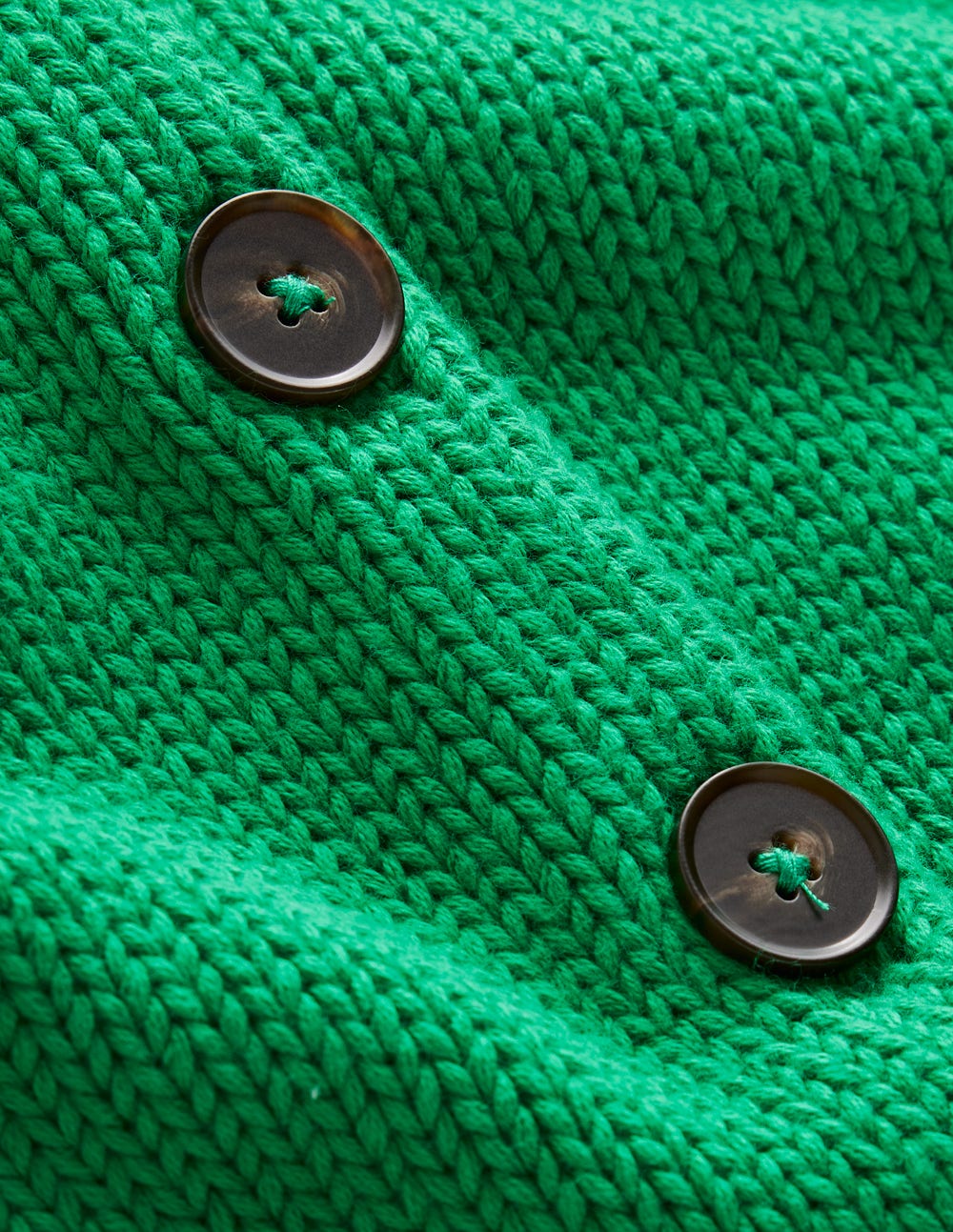 Lucy Chunky Cotton Cardigan-Rich Emerald