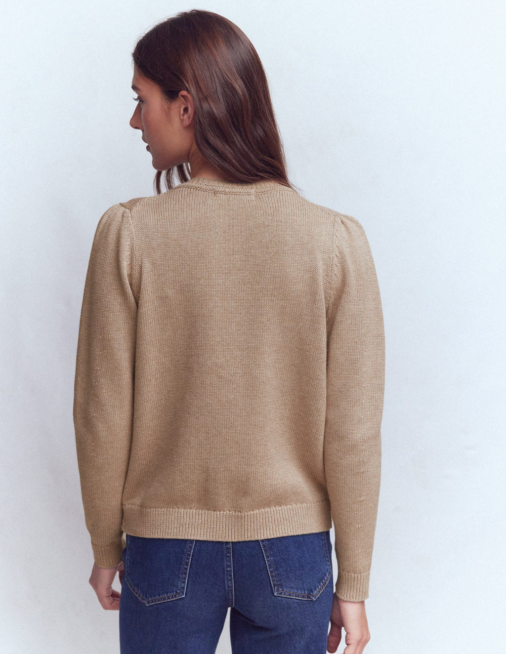 Davina Puff Sleeve Cardigan-Chinchilla Embroidery