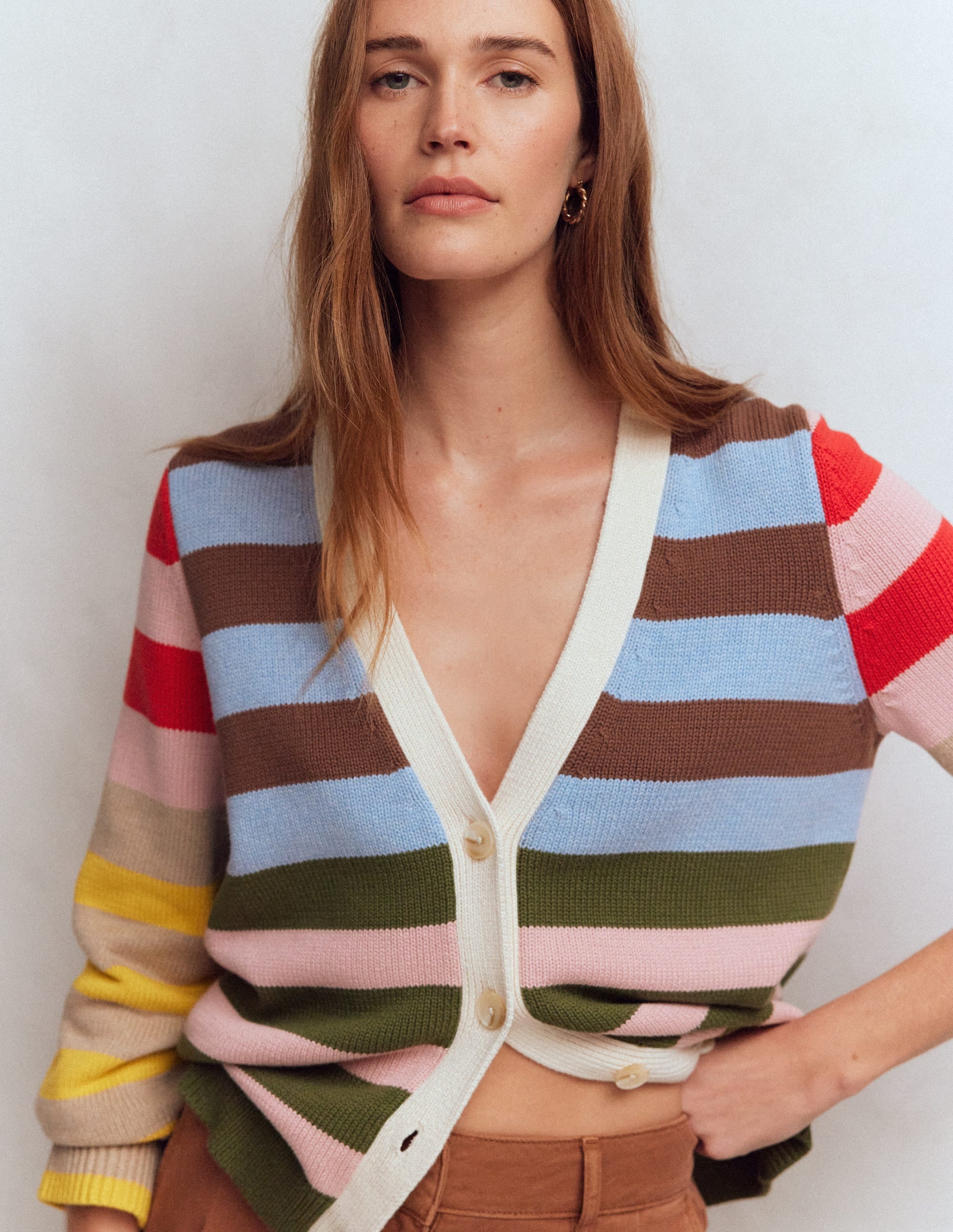 Lucy Relaxed Cotton Cardigan-Multi Hotch