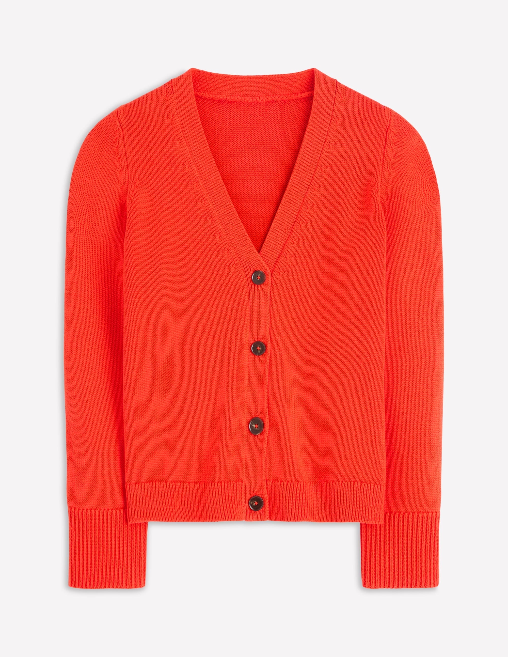 Lucy Relaxed Cotton Cardigan-Bright Orange