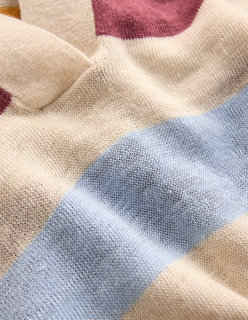 Agnes Collared Linen Jumper-Ivory, Pink, Green Multistripe