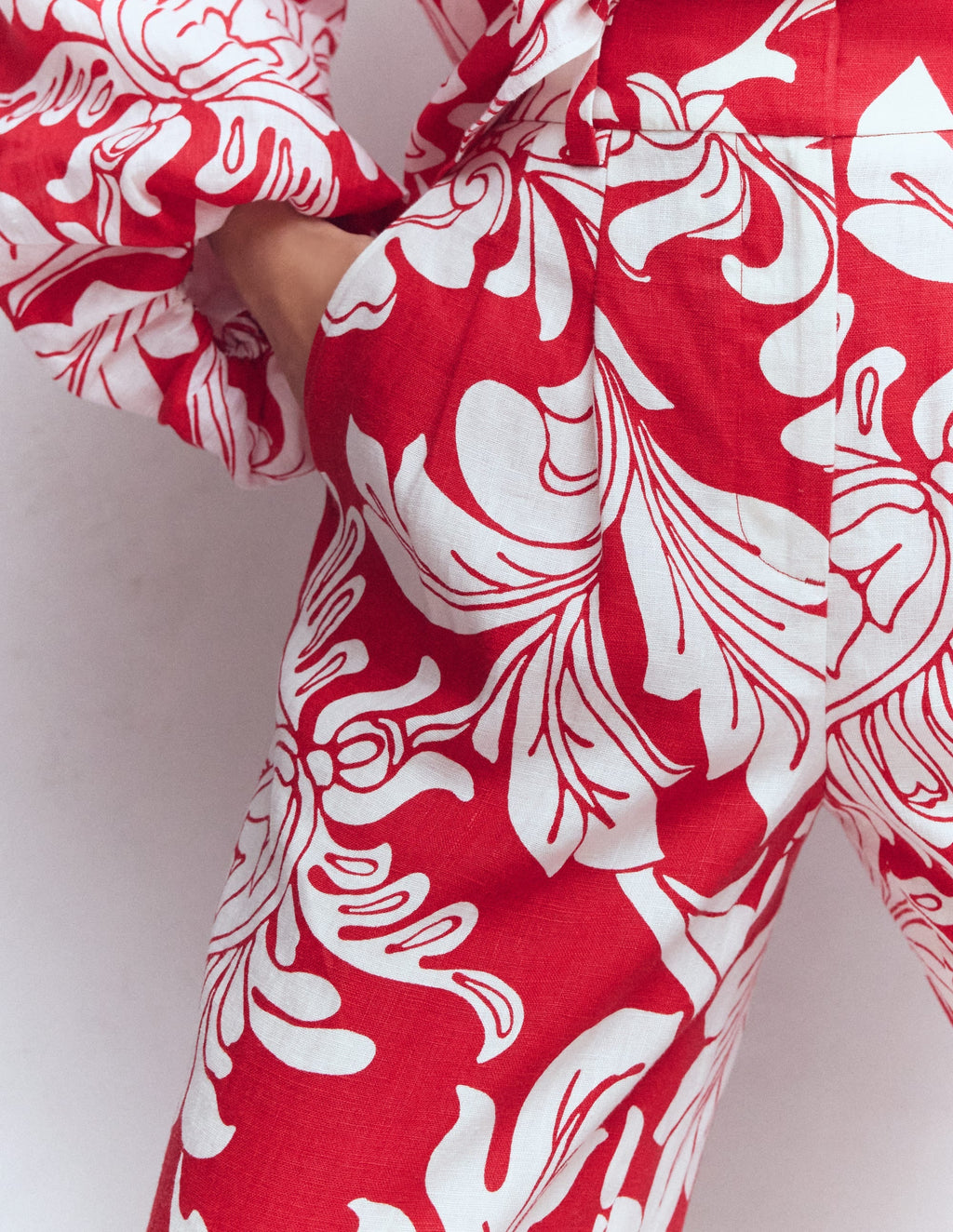 Kensington Linen Pants-Botanical Flourish