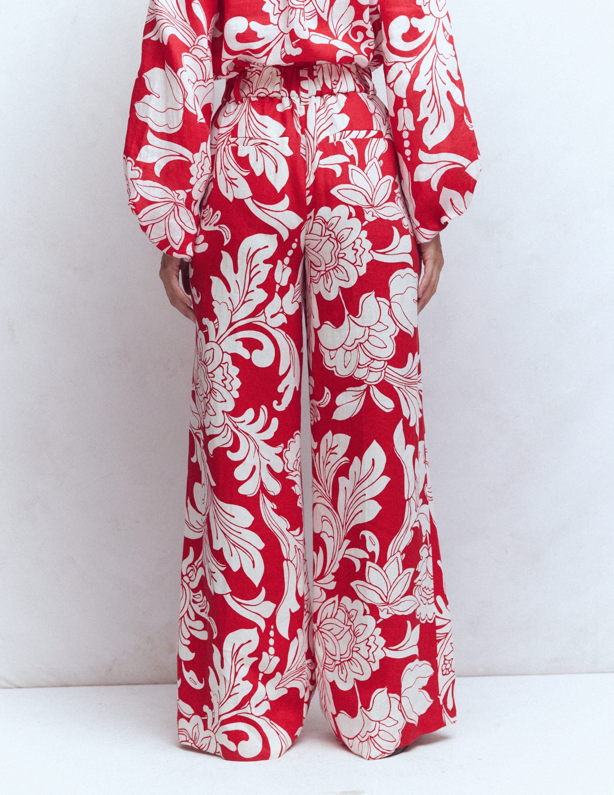 Kensington Linen Pants-Botanical Flourish