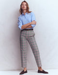 Canonbury Tailored Pants-Green, Pink and Brown Check