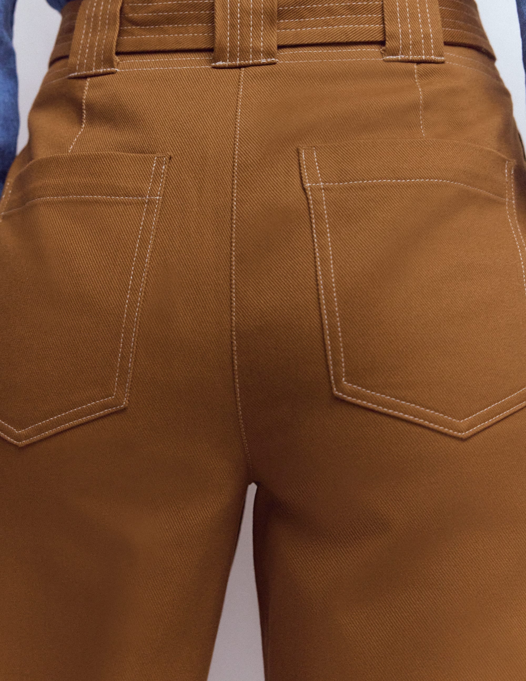 Belted Barrel Leg Pants-GINGERBREAD
