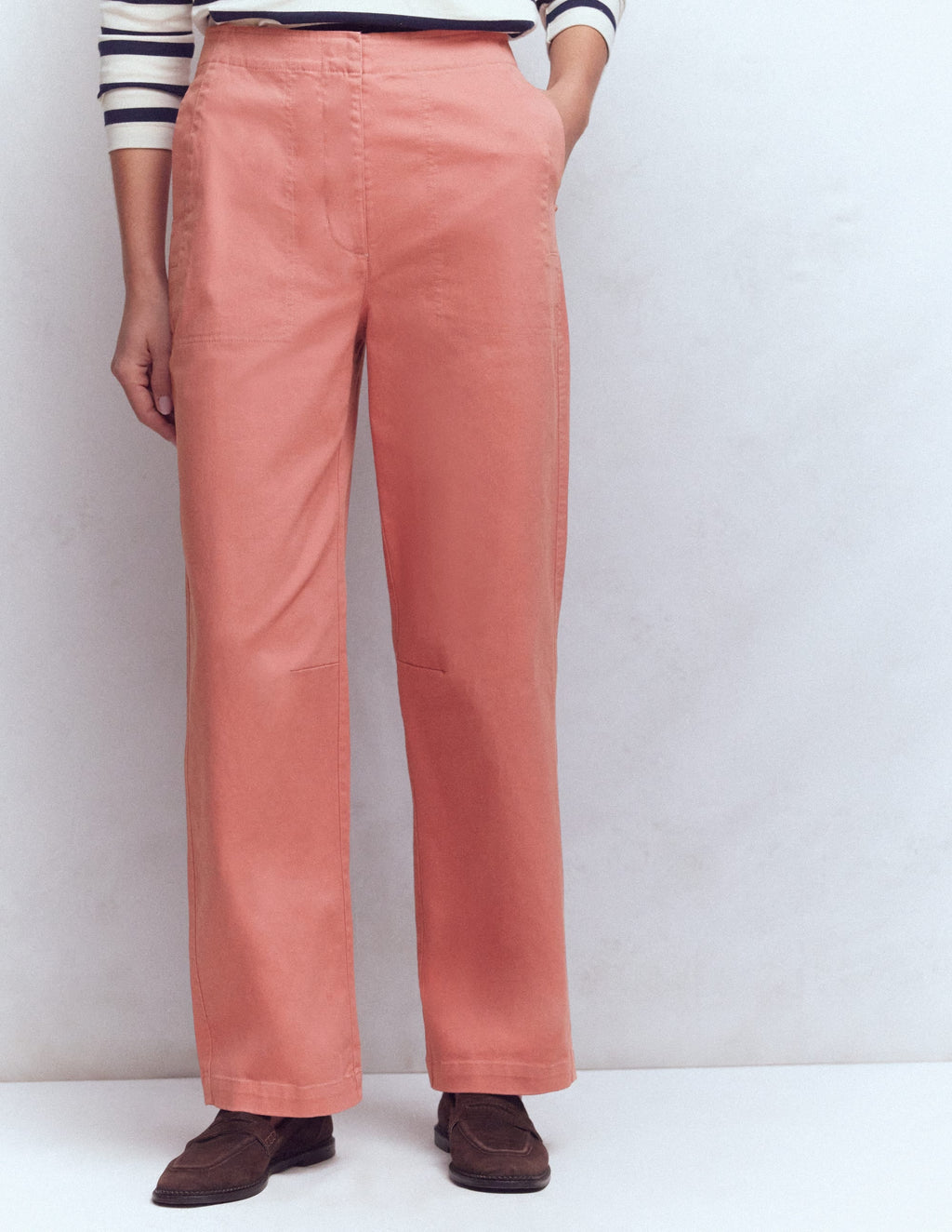 Barrel Leg Chino Pants-Vintage Rose