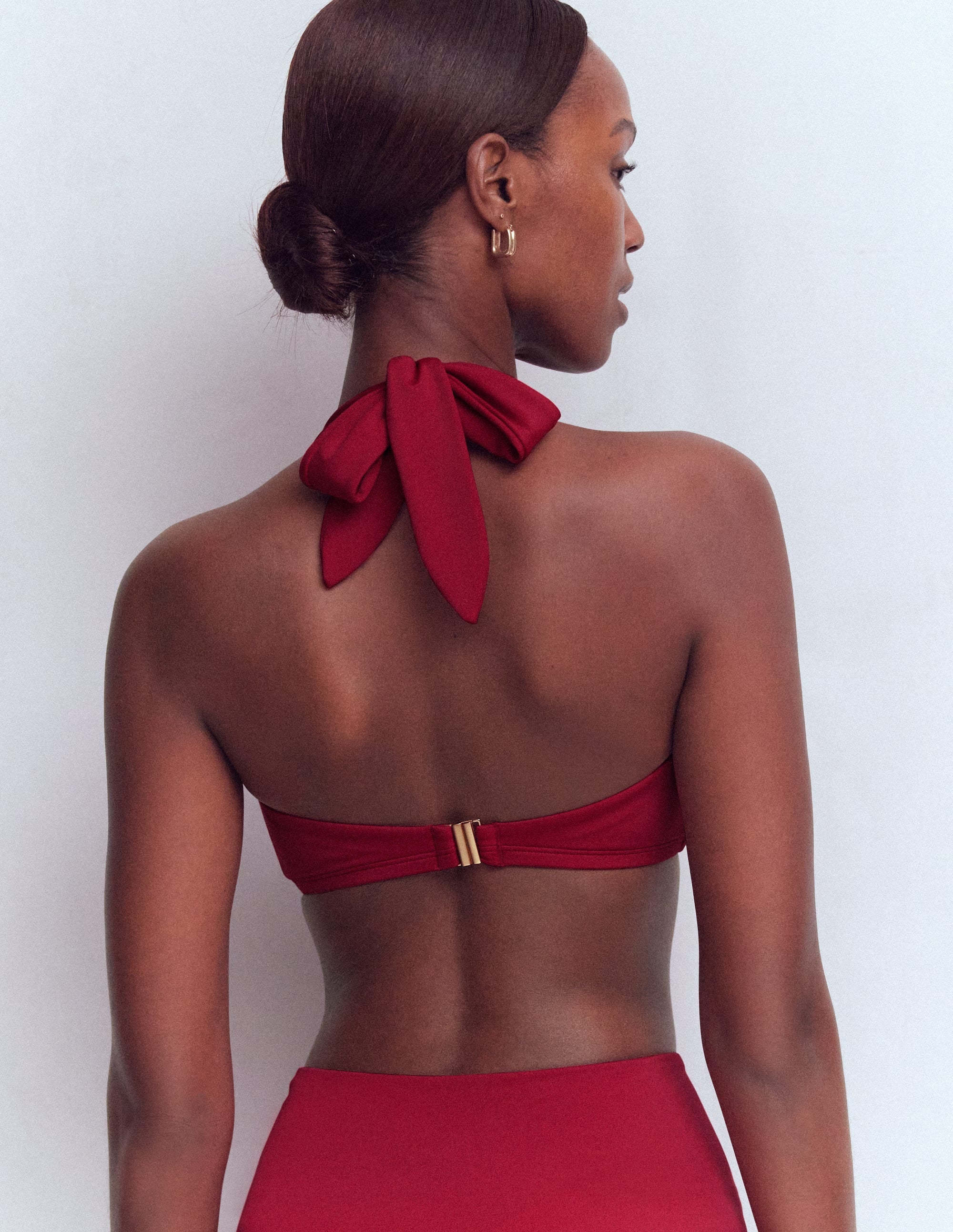 Kythira Ruched Bikini Top-Merida Red