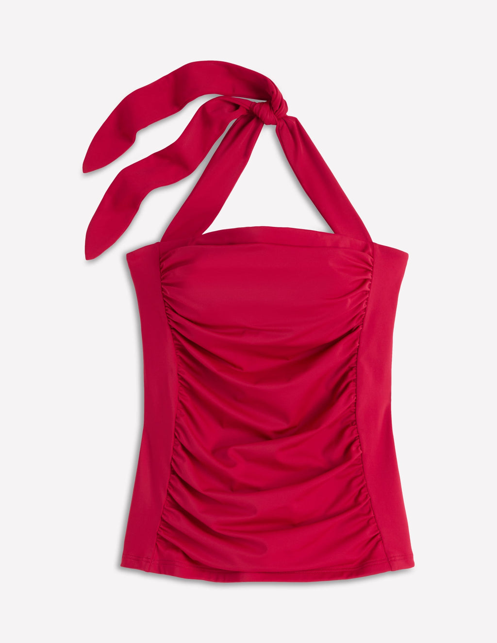 Kythira Ruched Tankini Top-Merida Red