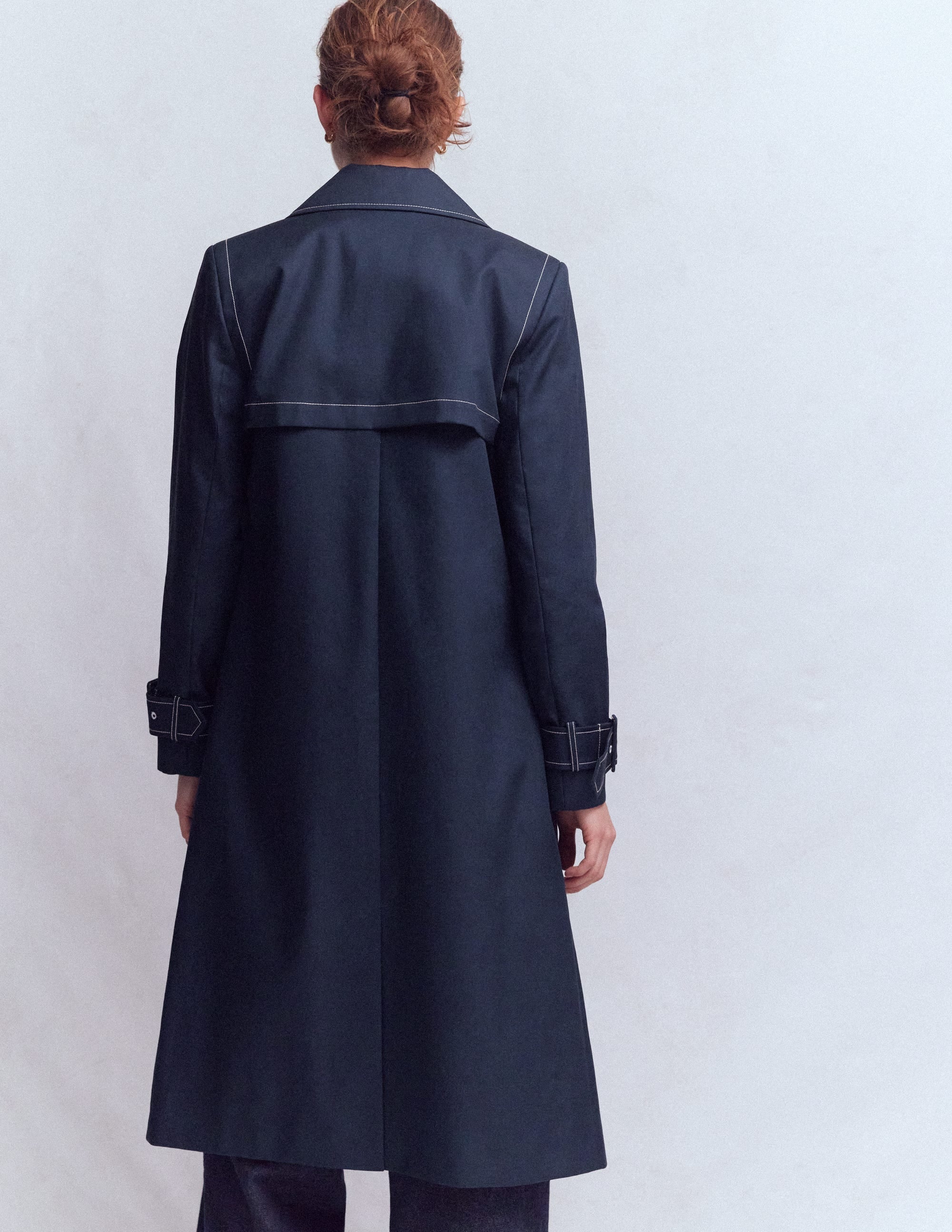 Double Breasted Trench-Navy