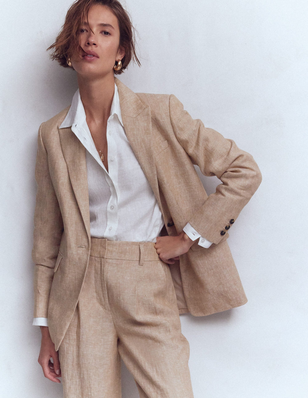 Woodbridge Linen Blazer-Amphora, Chambray
