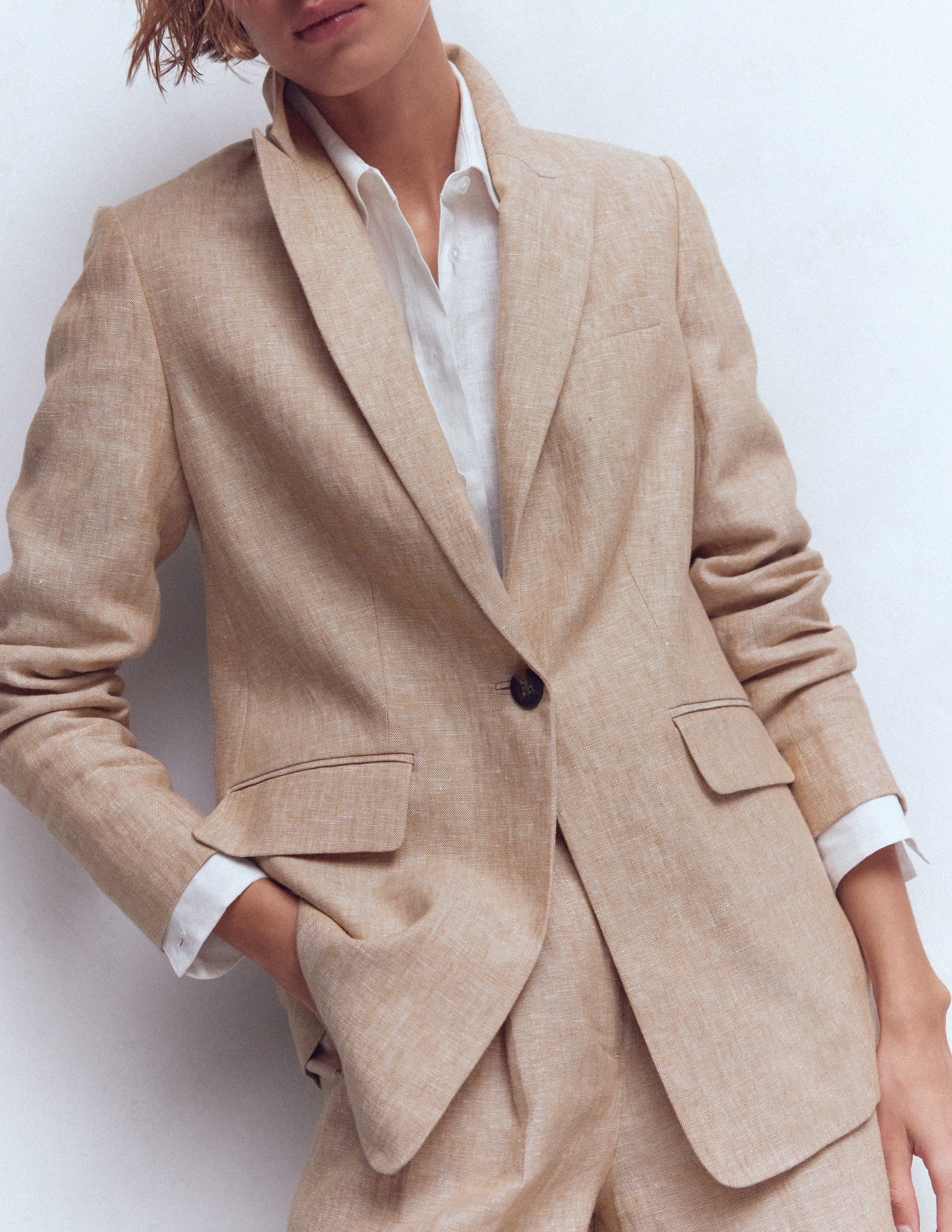 Woodbridge Linen Blazer-Amphora, Chambray