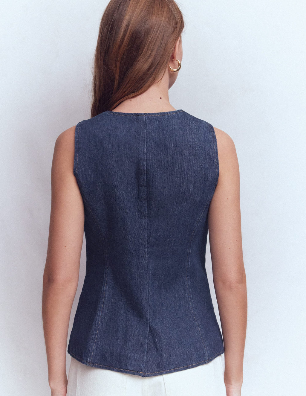 Denim Waistcoat-Indigo Denim