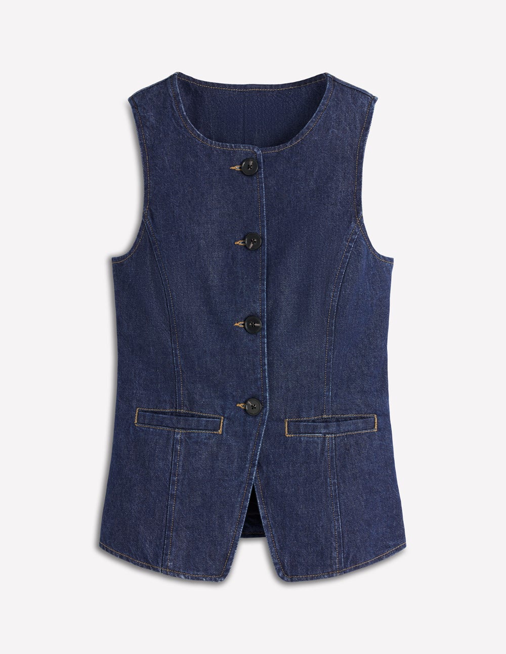 Denim Waistcoat-Indigo Denim