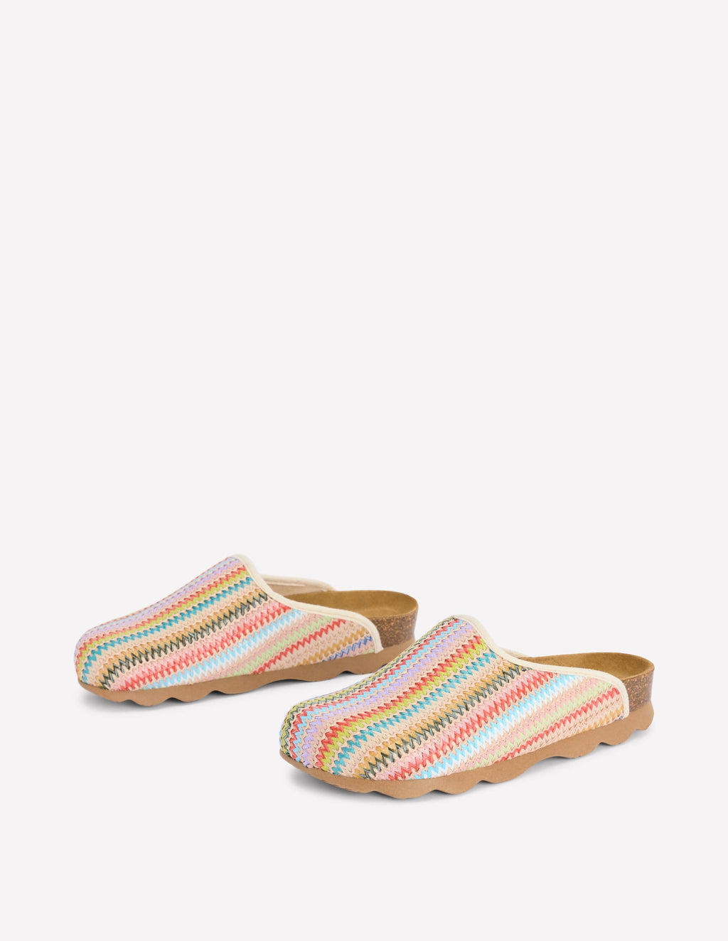 Lyla Colour Block Clogs-Multi Weave