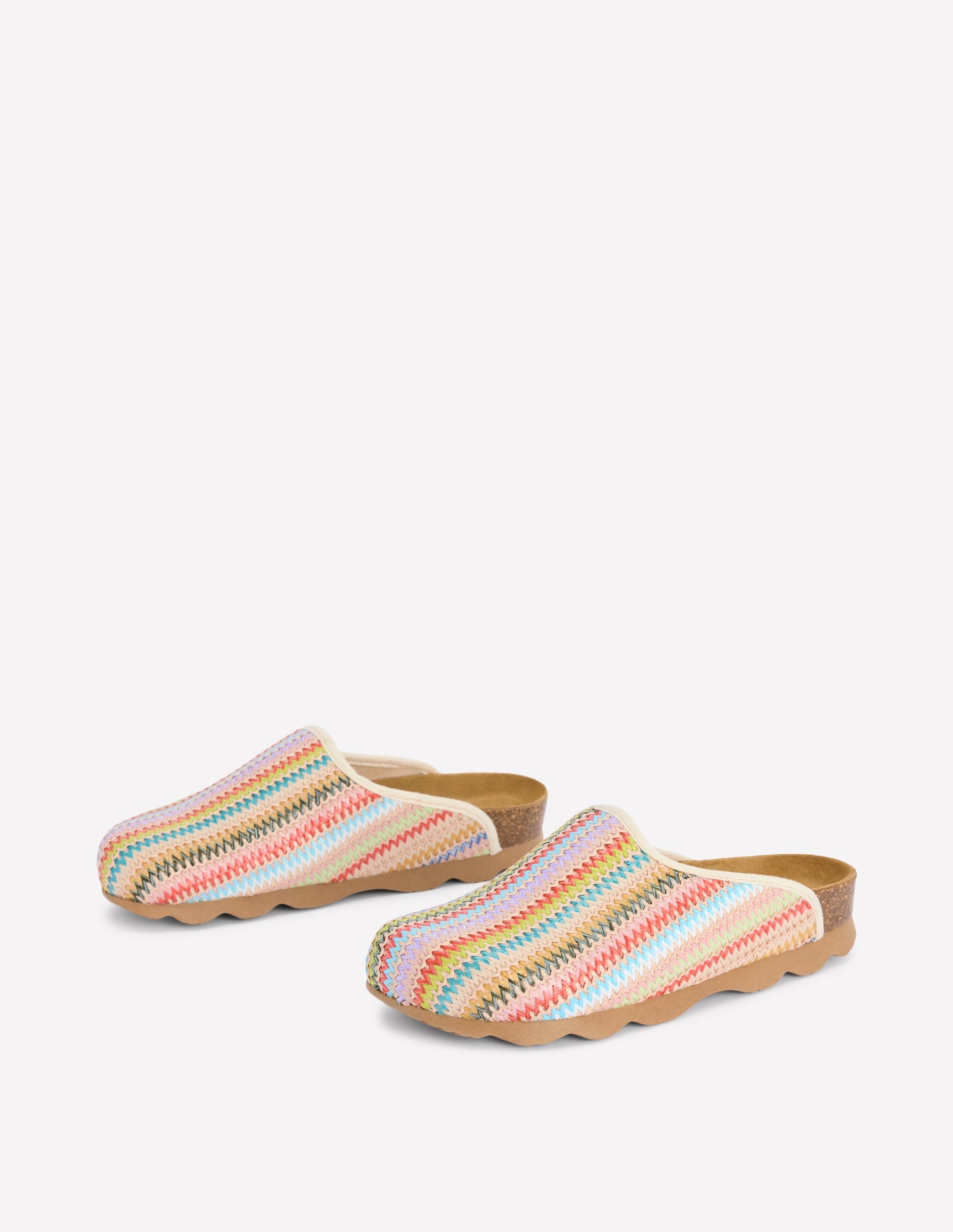 Lyla Colour Block Clogs-Multi Weave
