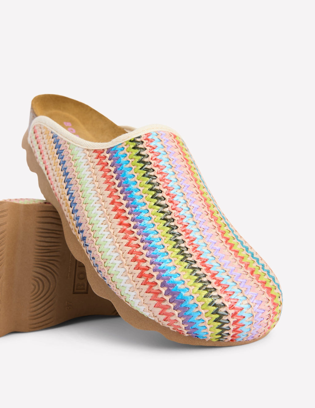 Lyla Colour Block Clogs-Multi Weave