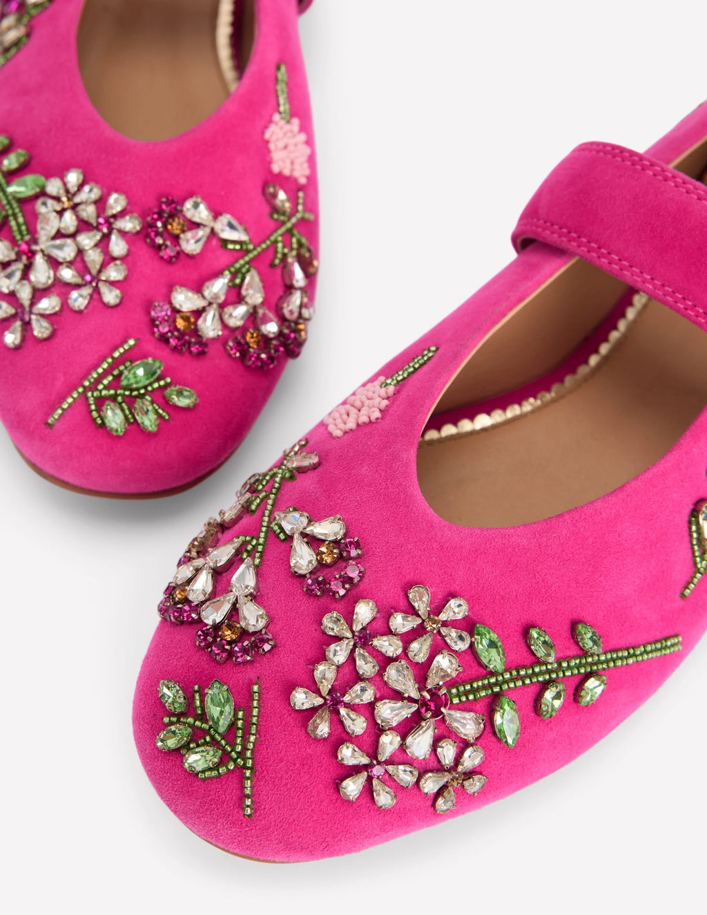 Kylie Flat Buckle Mary Janes-Embellished Pink