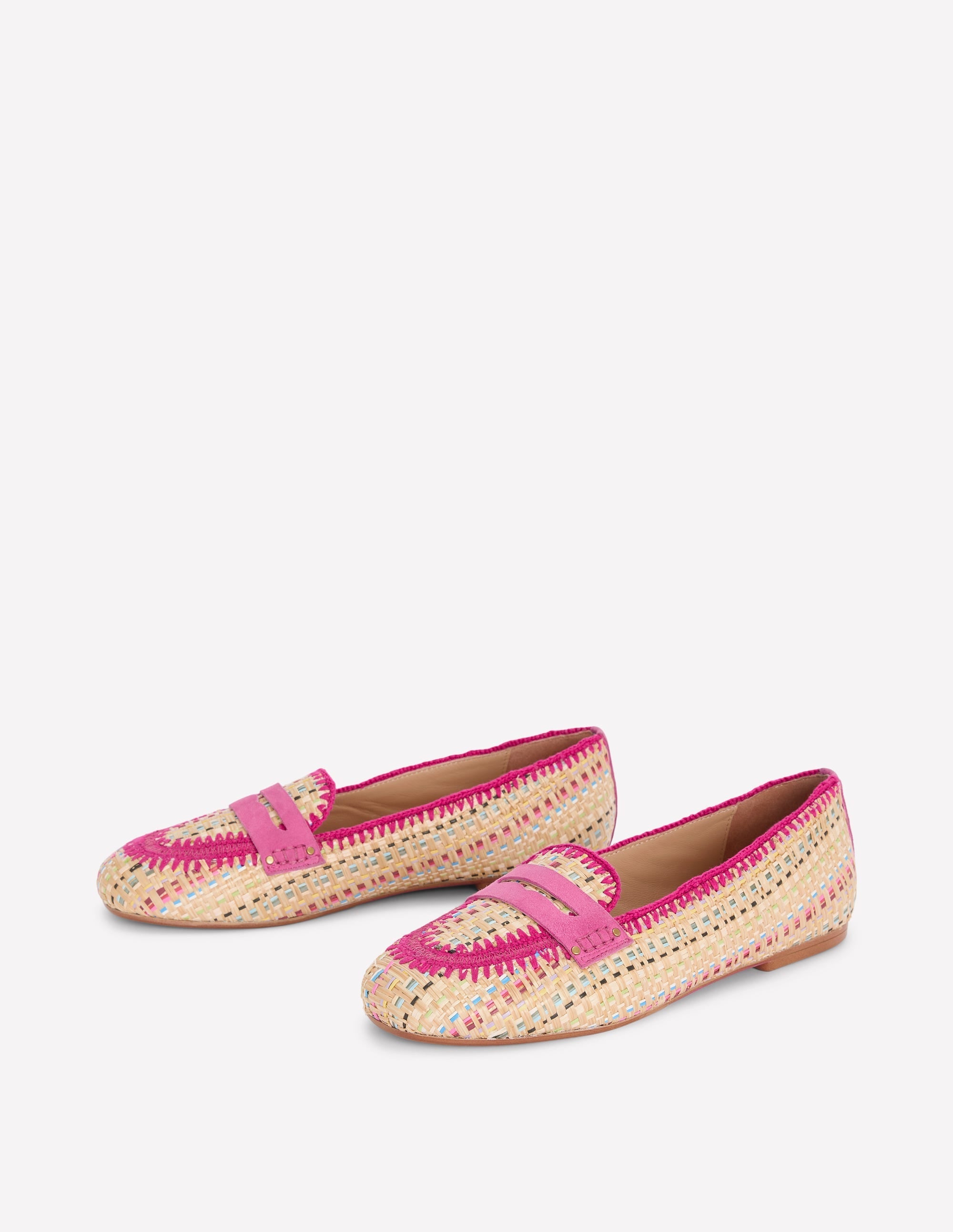 Classic Penny Loafers-Multi Raffia