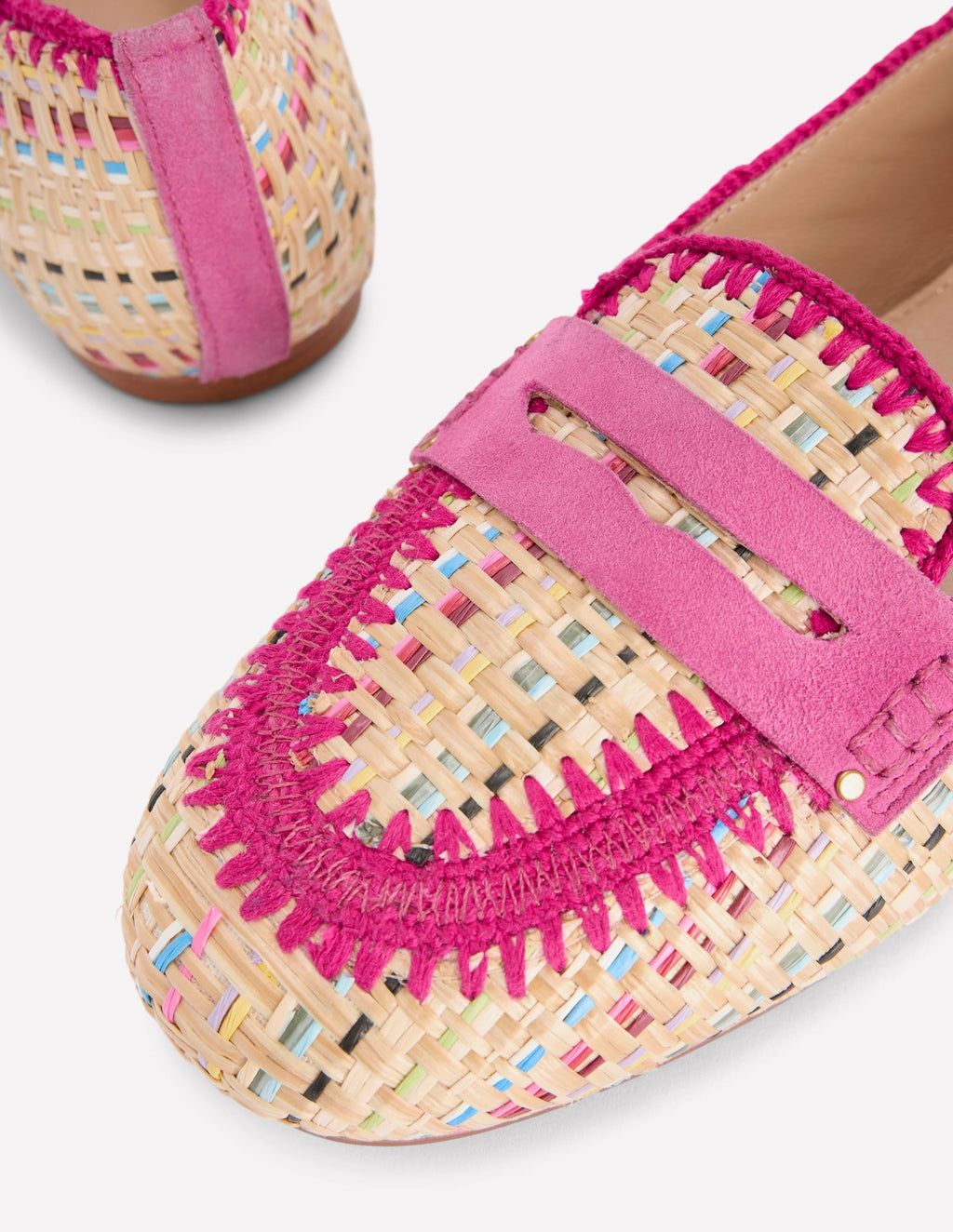 Classic Penny Loafers-Multi Raffia