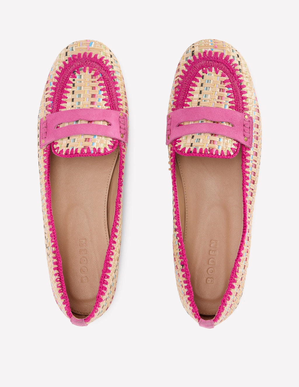 Classic Penny Loafers-Multi Raffia