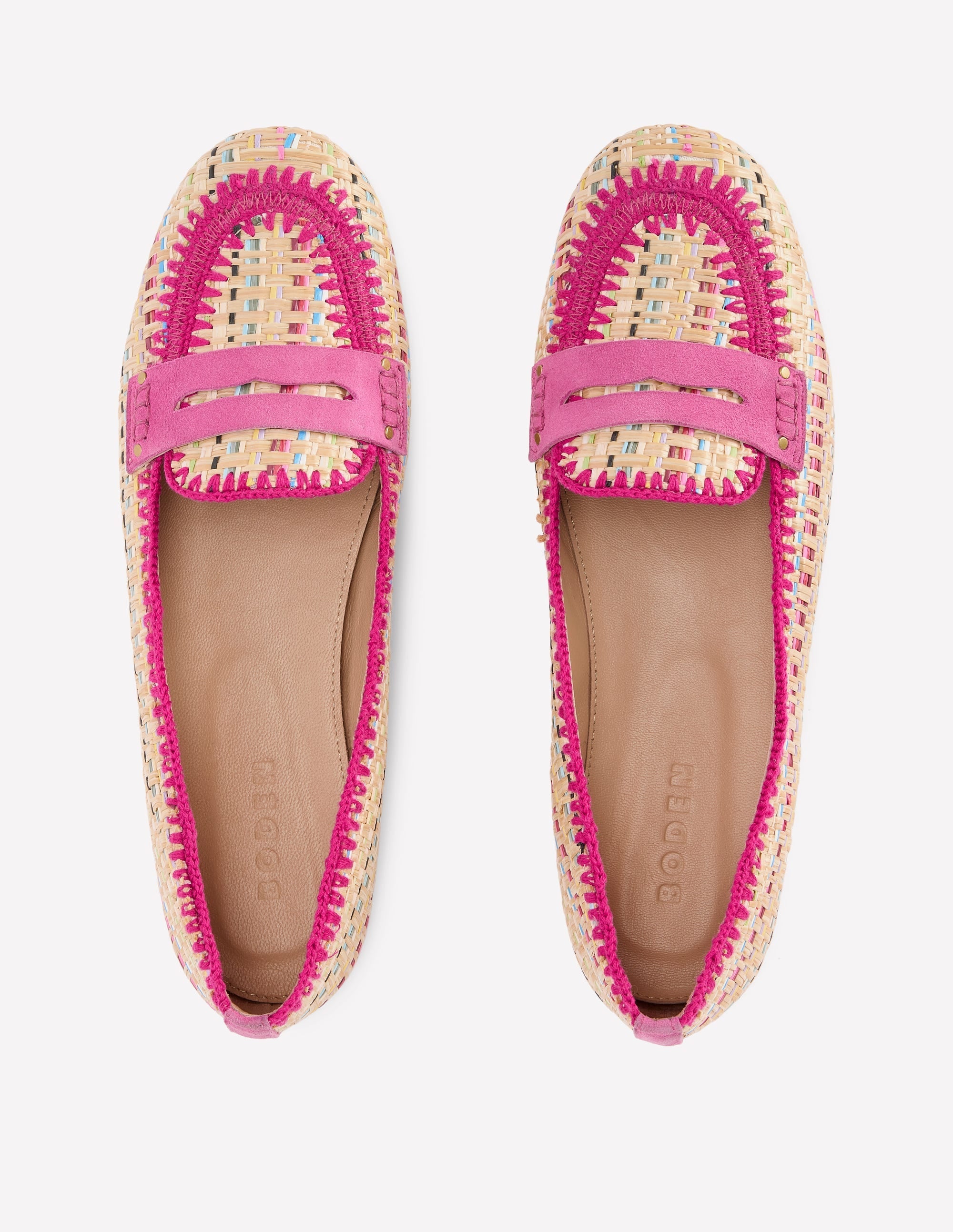 Classic Penny Loafers-Multi Raffia