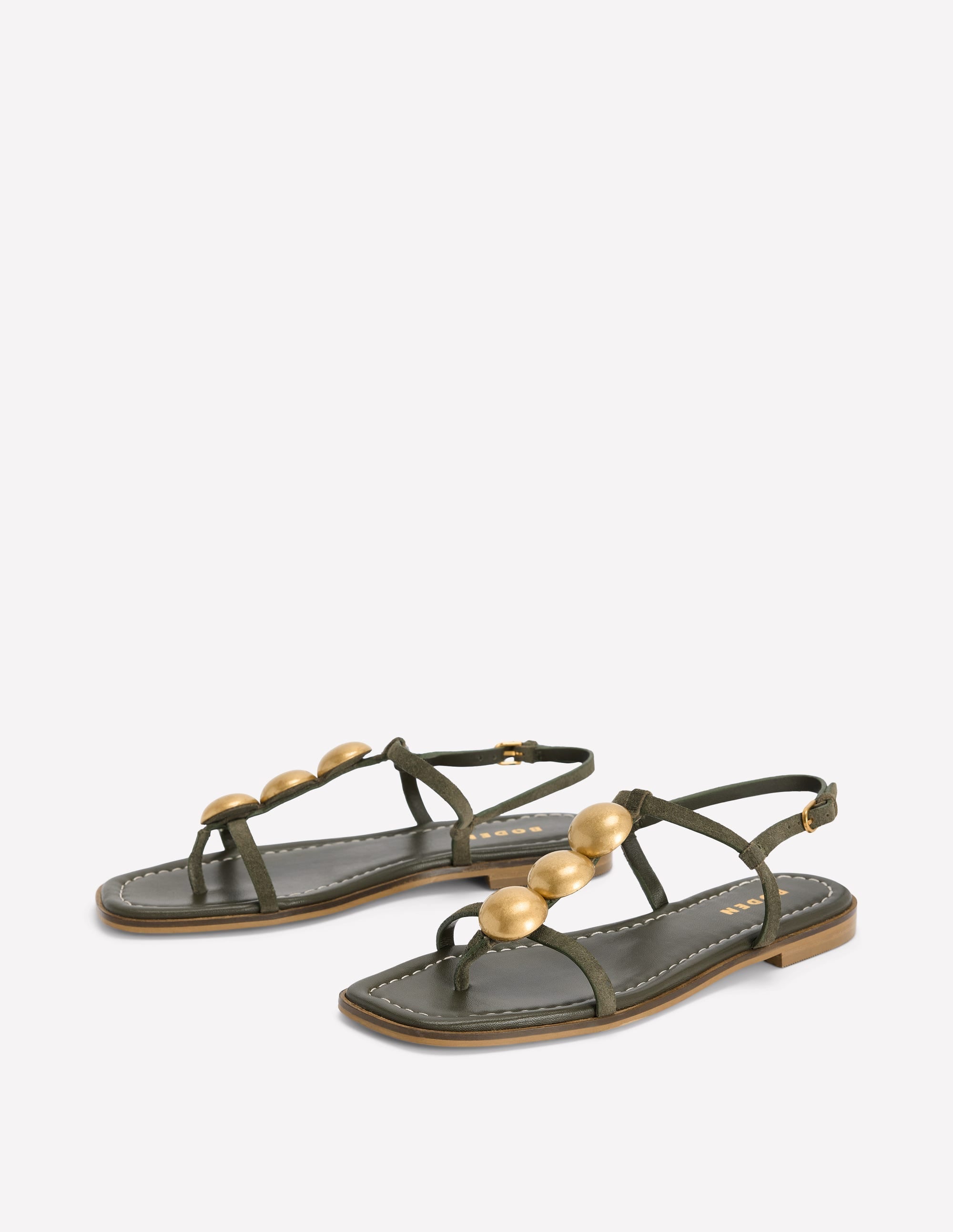 Disc Flat Sandals-Deep Olive