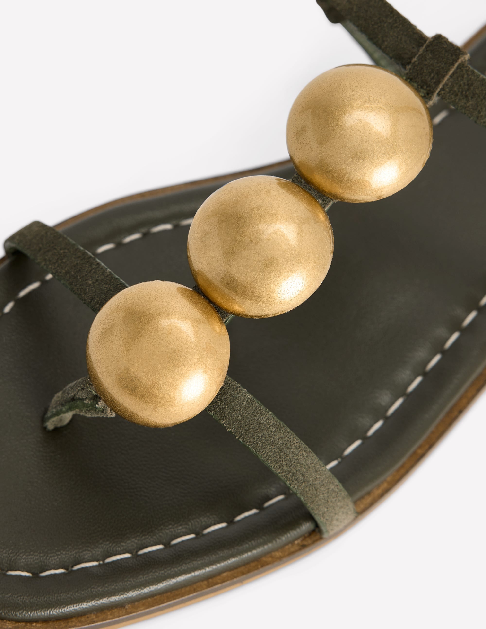 Disc Flat Sandals-Deep Olive