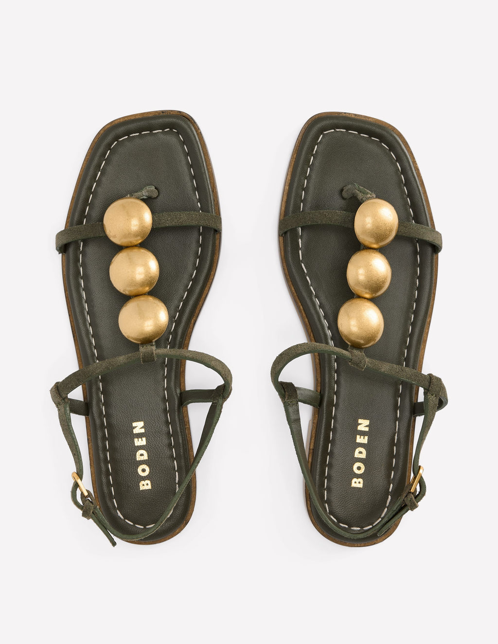 Disc Flat Sandals-Deep Olive