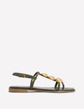 Disc Flat Sandals-Deep Olive