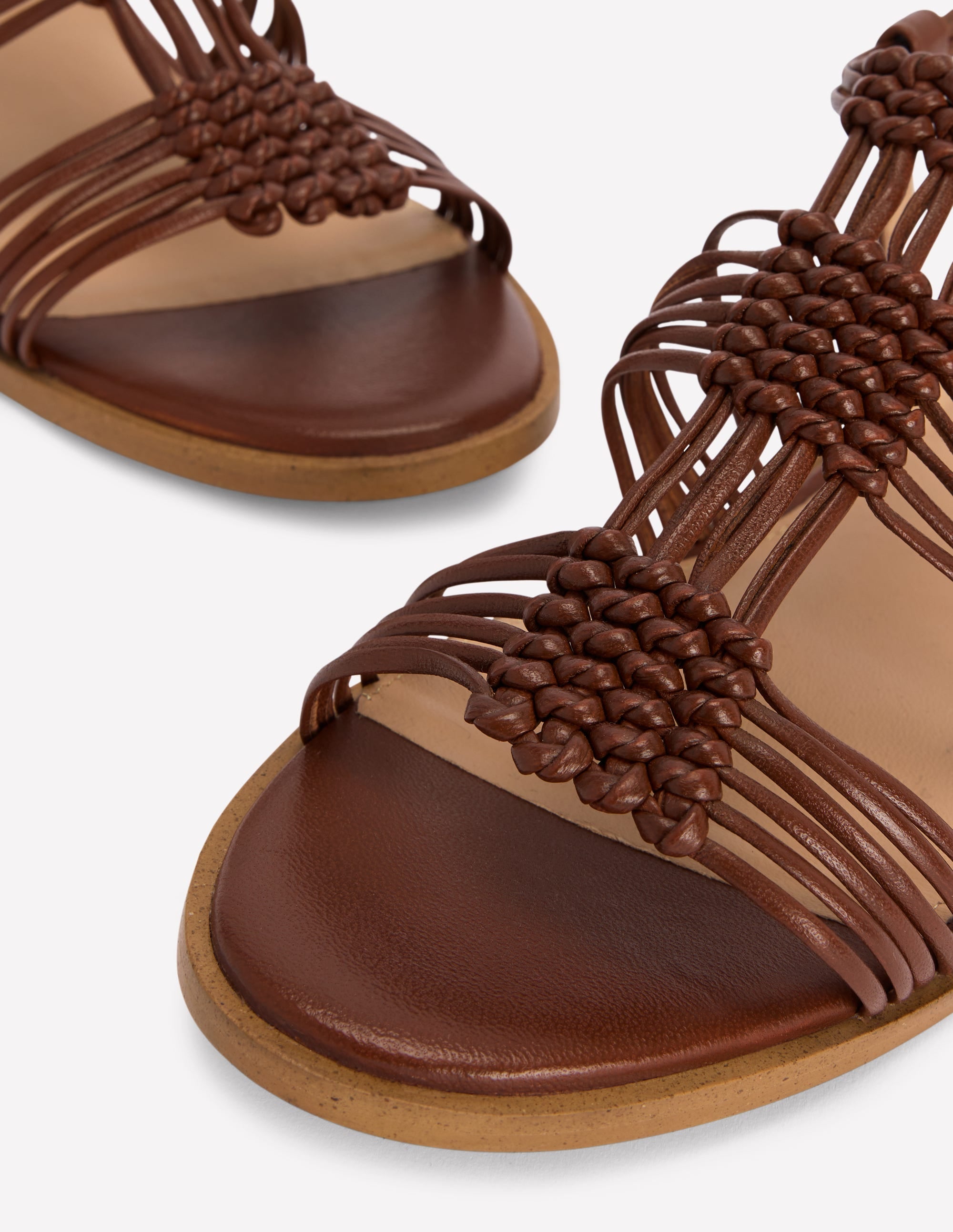 Multi Strap Knot Sandal-Tan