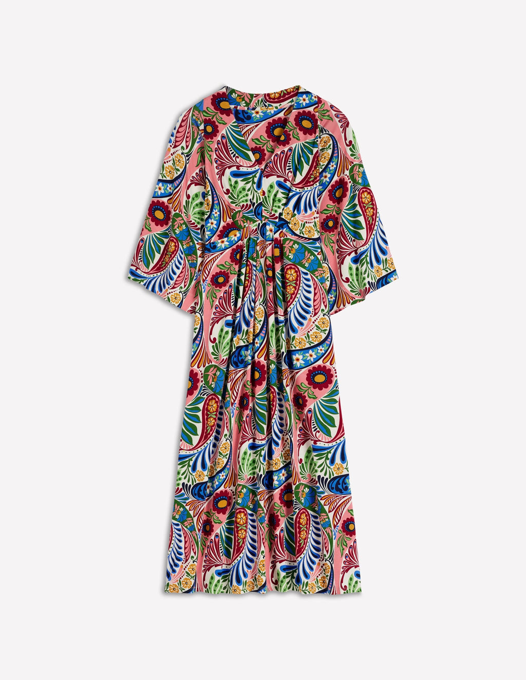 Nell Kimono Midi Jersey Dress-Multi, Enchanted Paisley