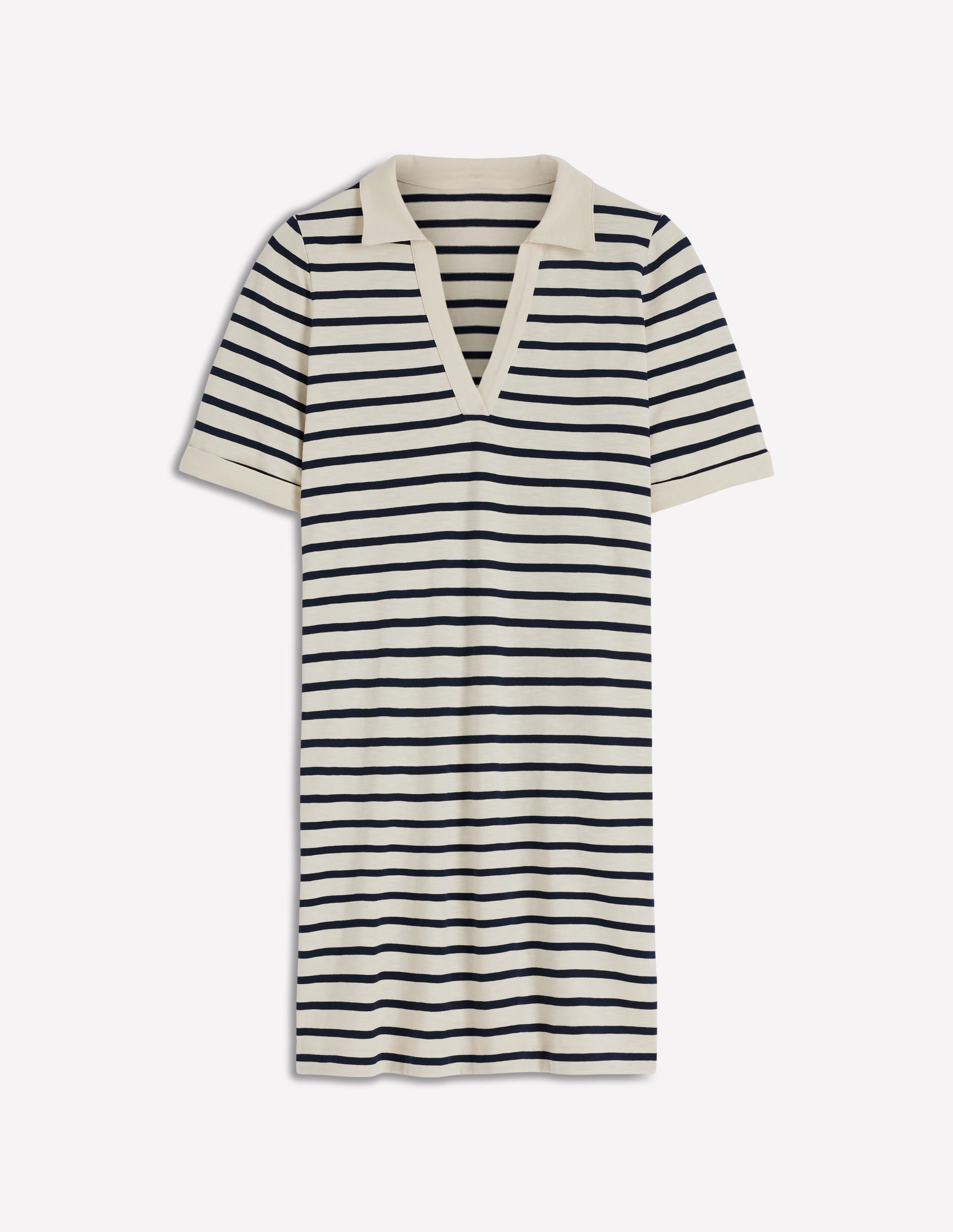 Tilda Jersey T-shirt Dress-Navy and Ivory Stripe