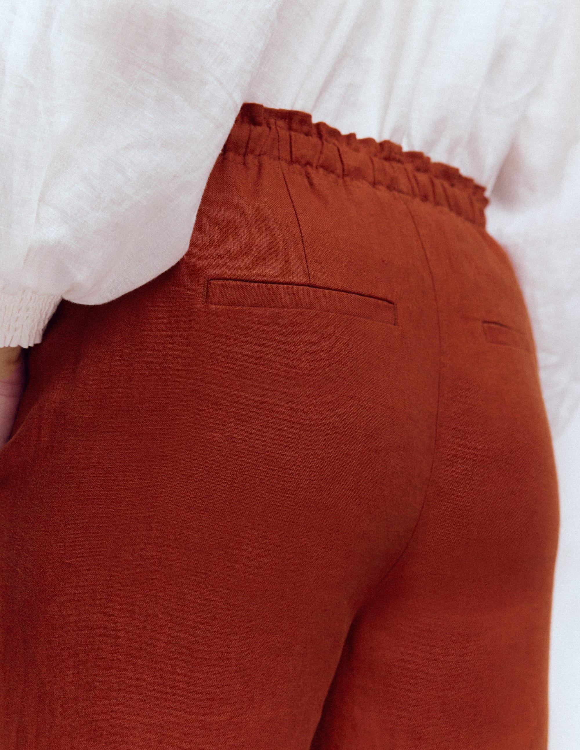 Islington Linen Pants-Burnt Orange