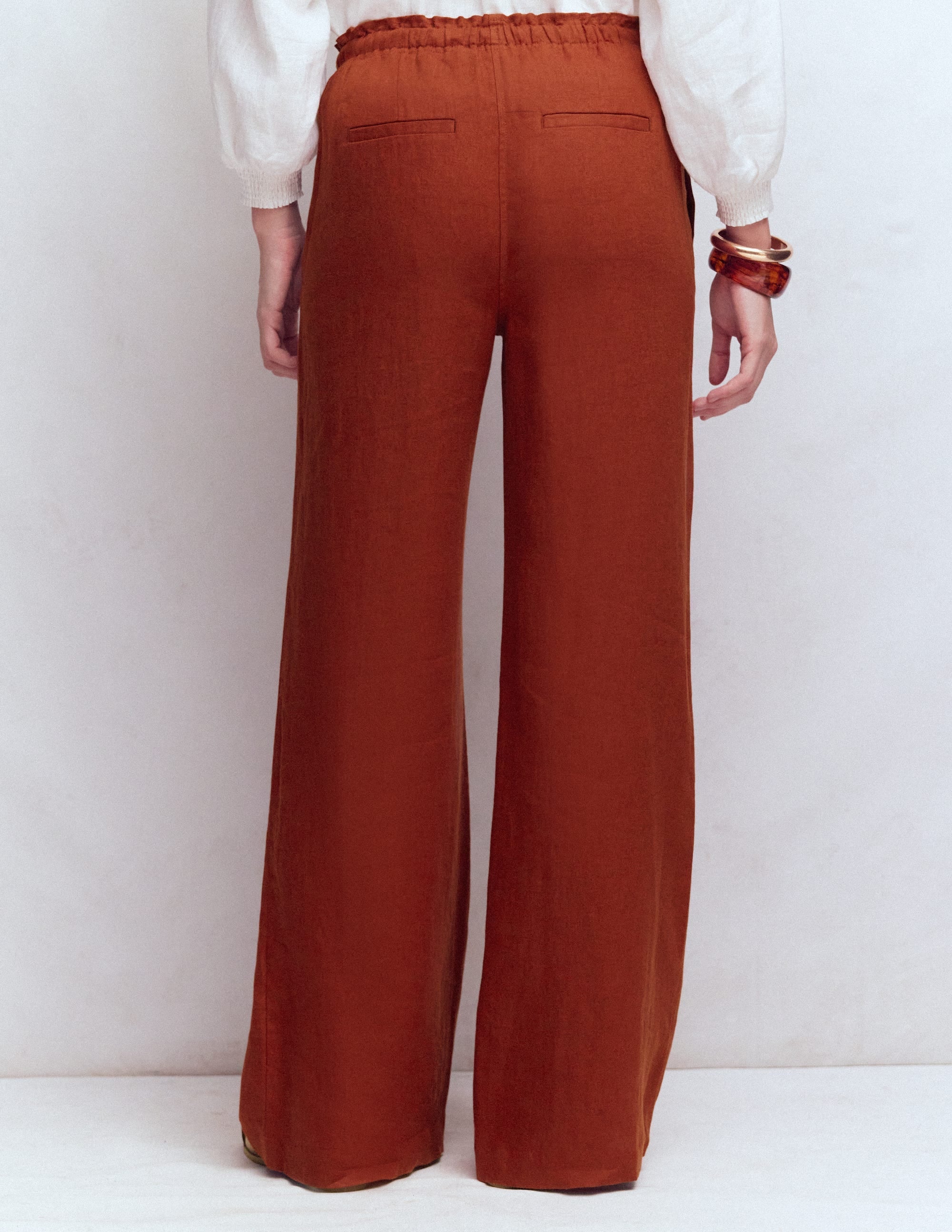 Islington Linen Pants-Burnt Orange