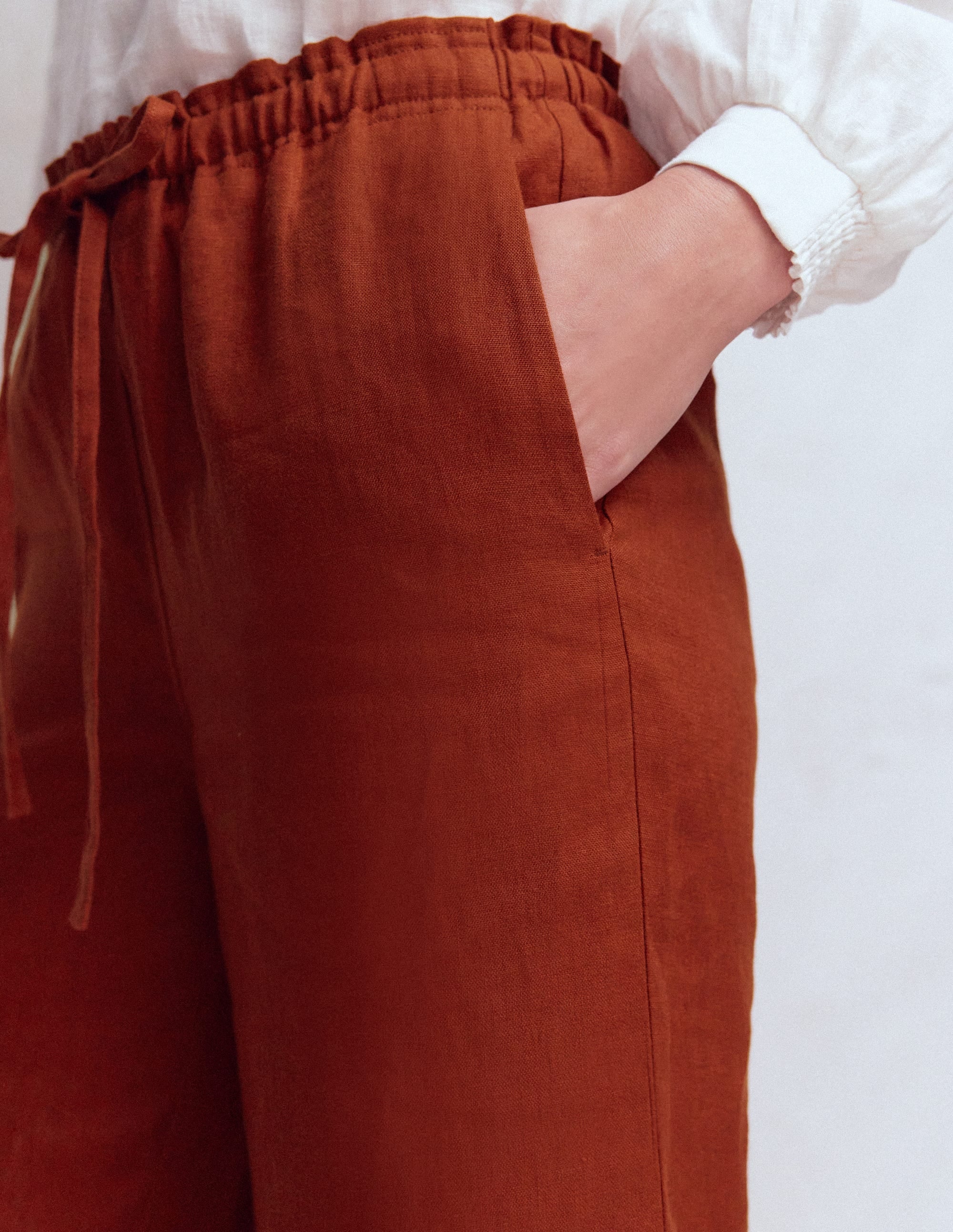 Islington Linen Pants-Burnt Orange