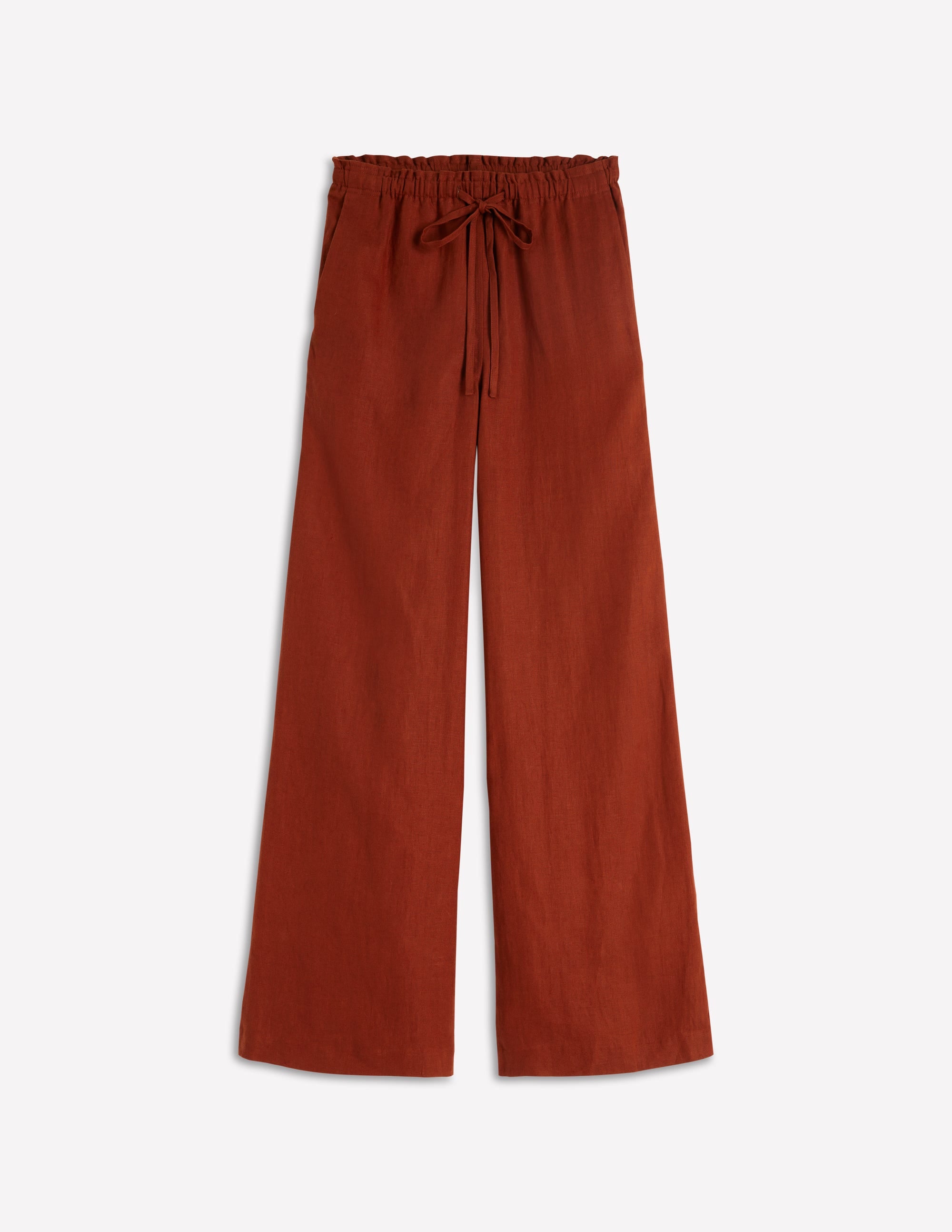 Islington Linen Pants-Burnt Orange