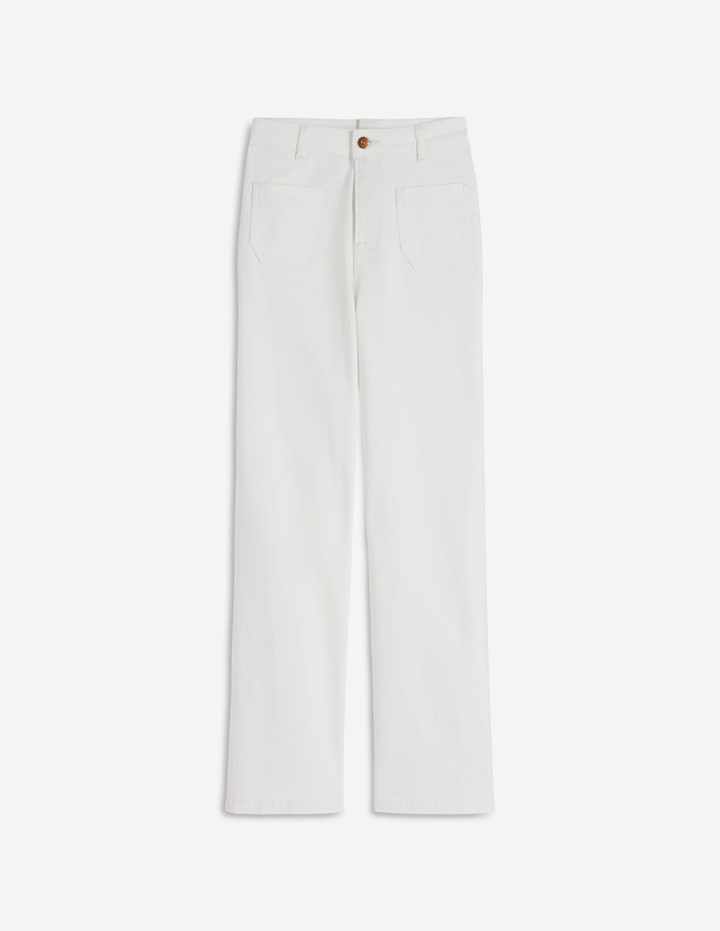 Straight Leg Pocket Jeans-White