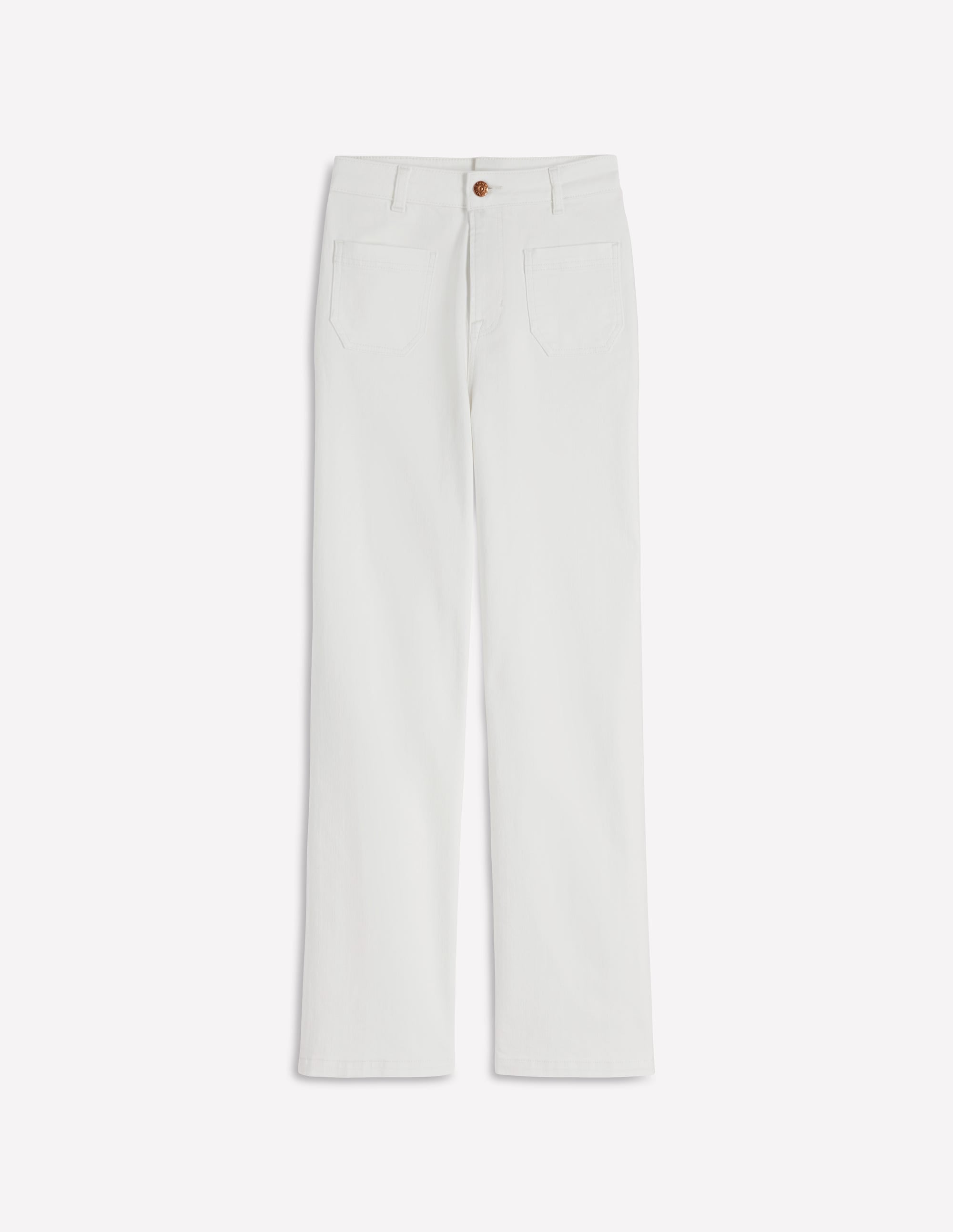 Straight Leg Pocket Jeans-White