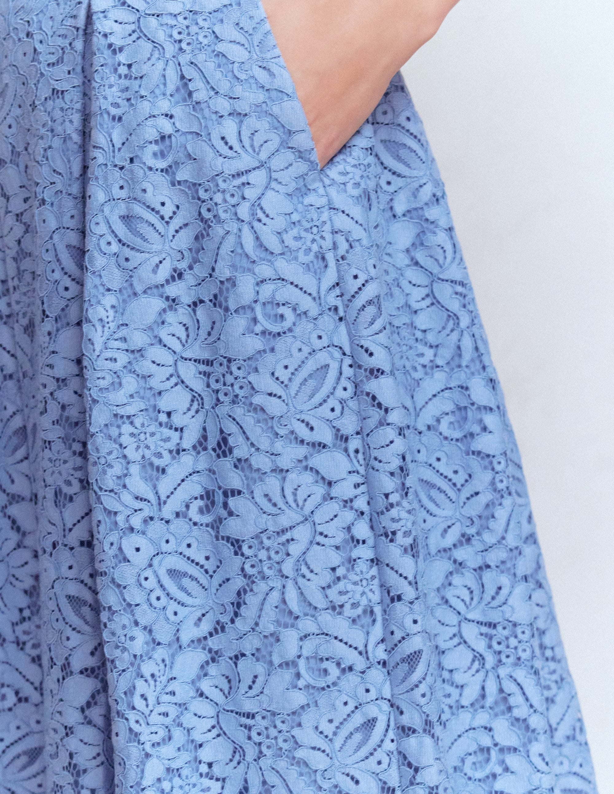 Verity Lace Skirt-Cornflower Blue