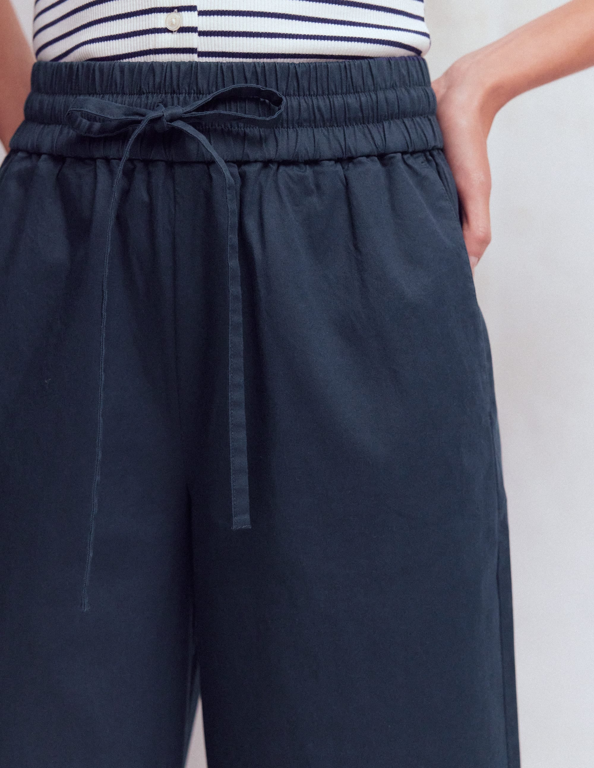 Greenwich Tie Waist Pants-Navy