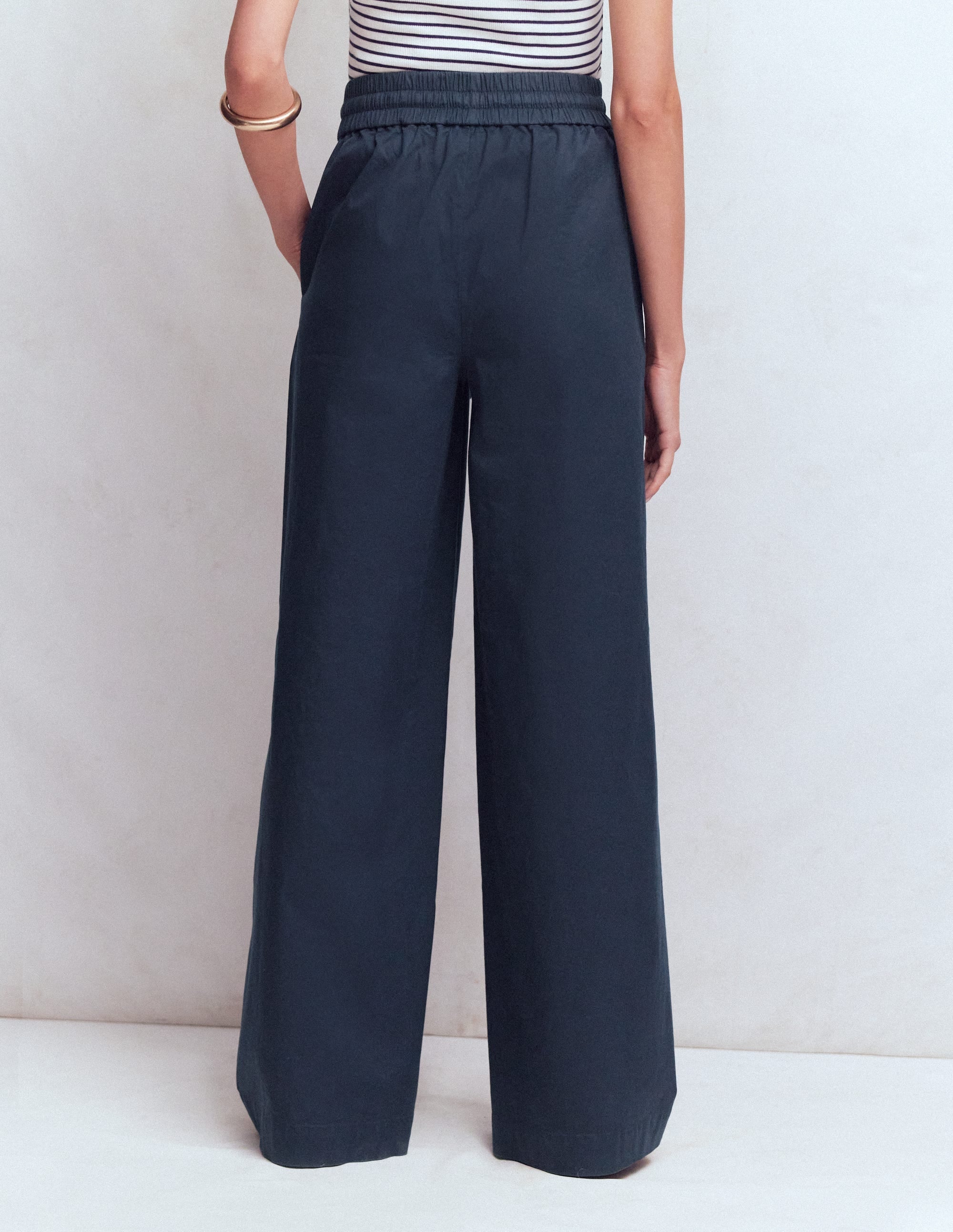 Greenwich Tie Waist Pants-Navy
