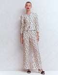 Mayfair Linen Pants-Ivory, Painted Dot