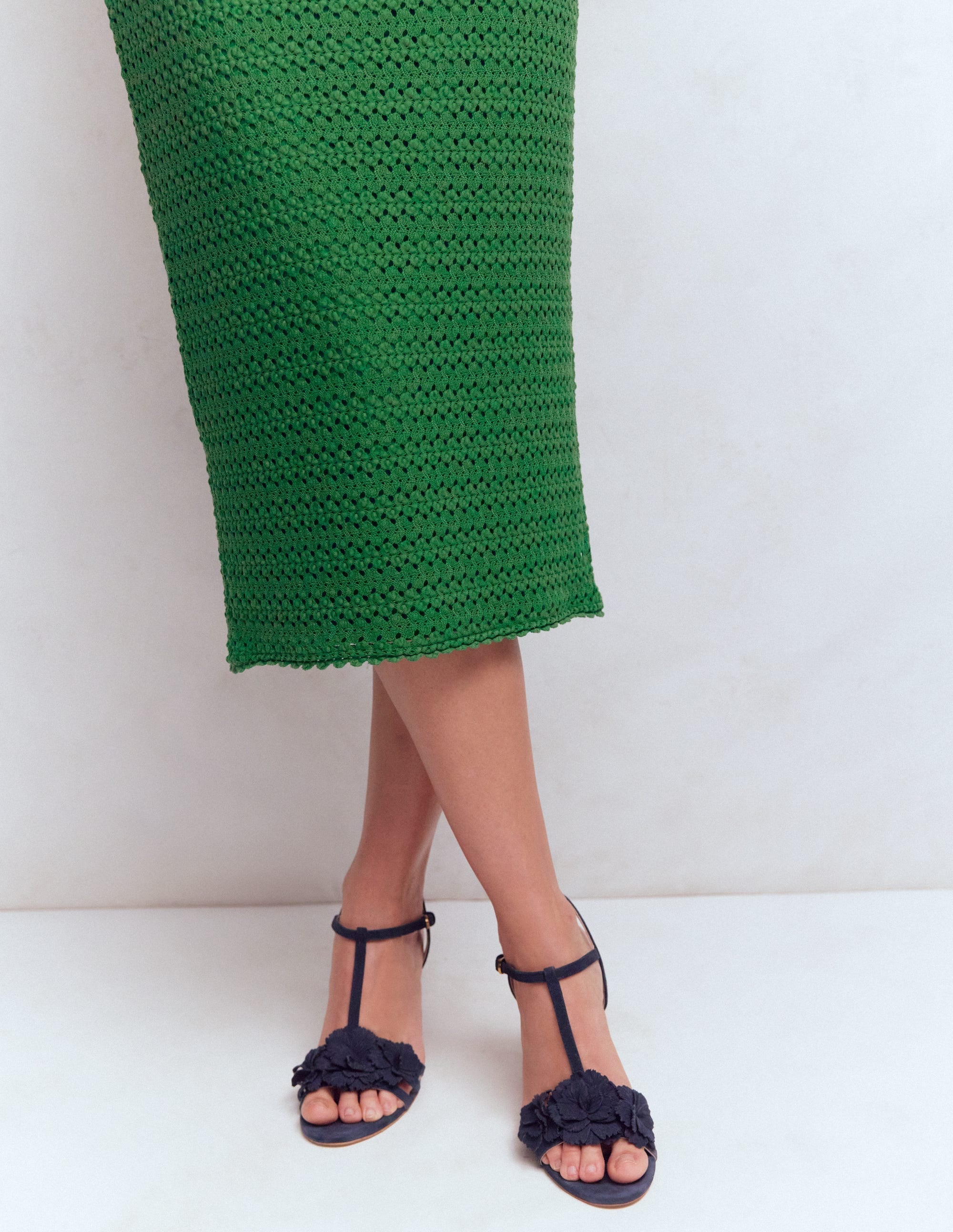 Lace Pencil Skirt-Fresh Green