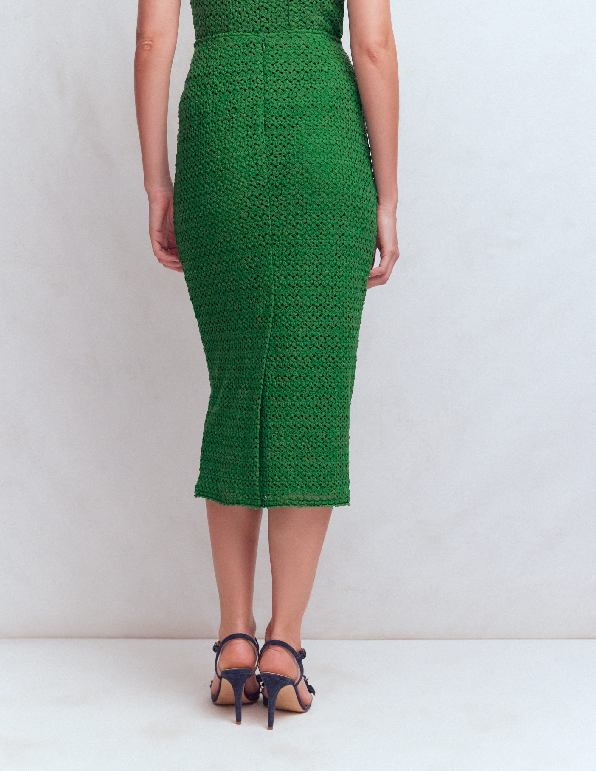 Lace Pencil Skirt-Fresh Green