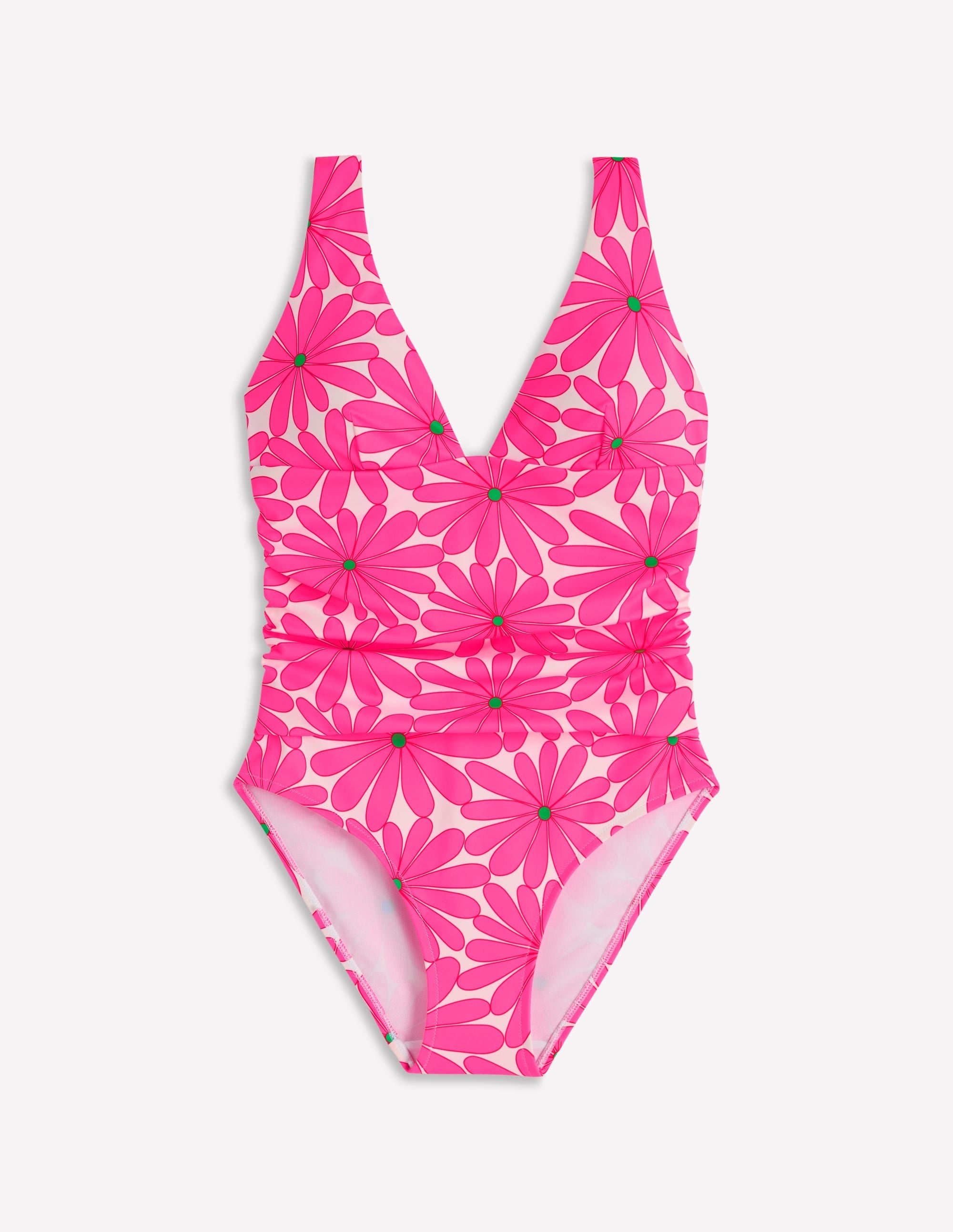 Mykonos Deep V Swimsuit-Sangria Sunset, Daisy Blossom