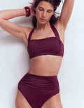 Kythira Ruched Bikini Bottoms-Chocberry