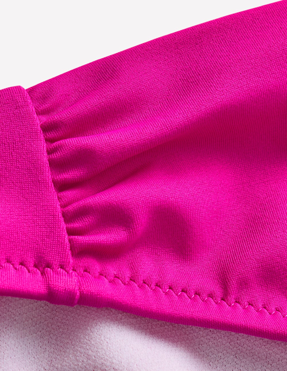 Classic Ruched Bikini Bottoms-Bright Fuchsia